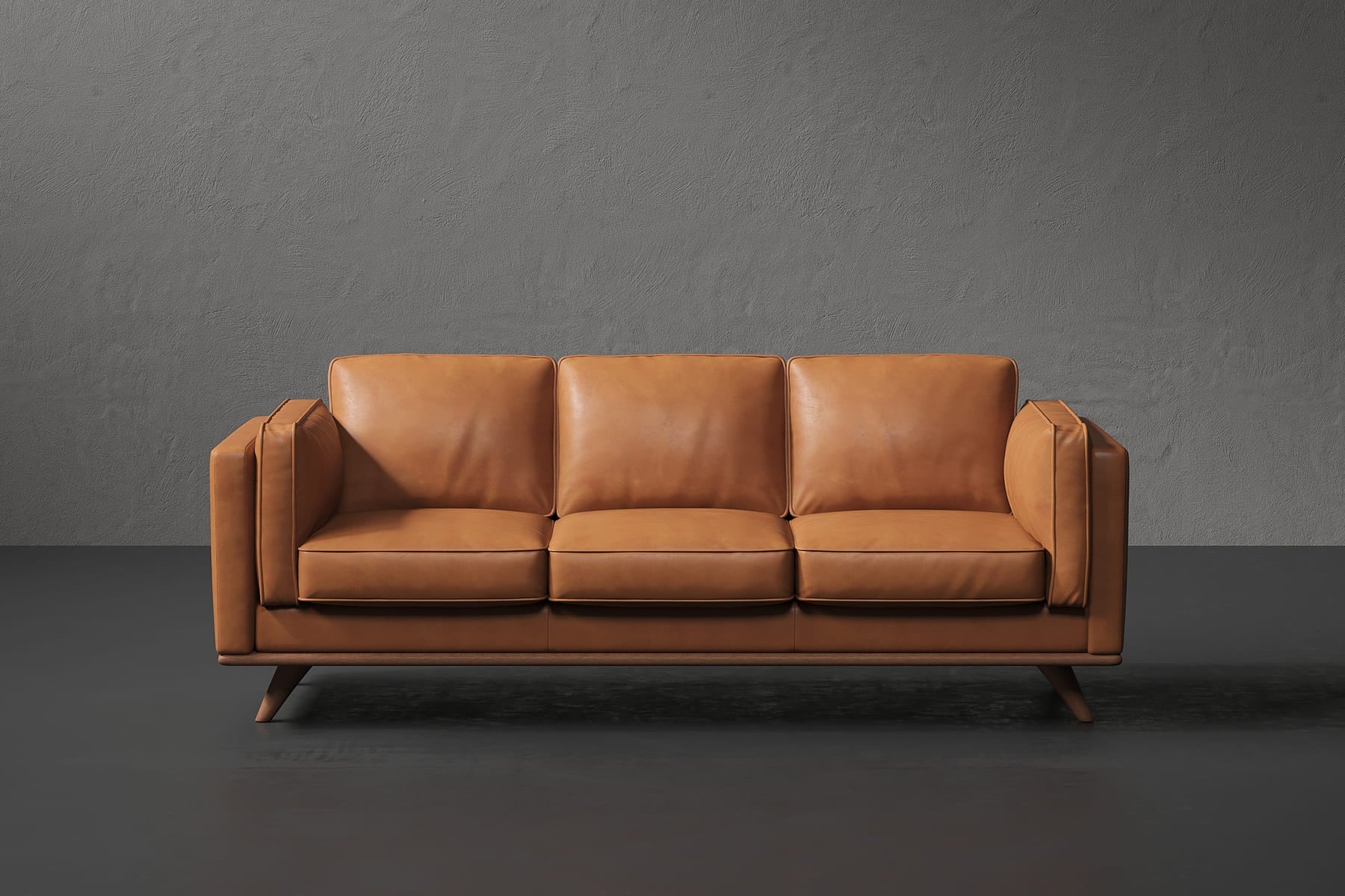 Maestro 3 Seater Leather Sofa anchoring a living room color palette