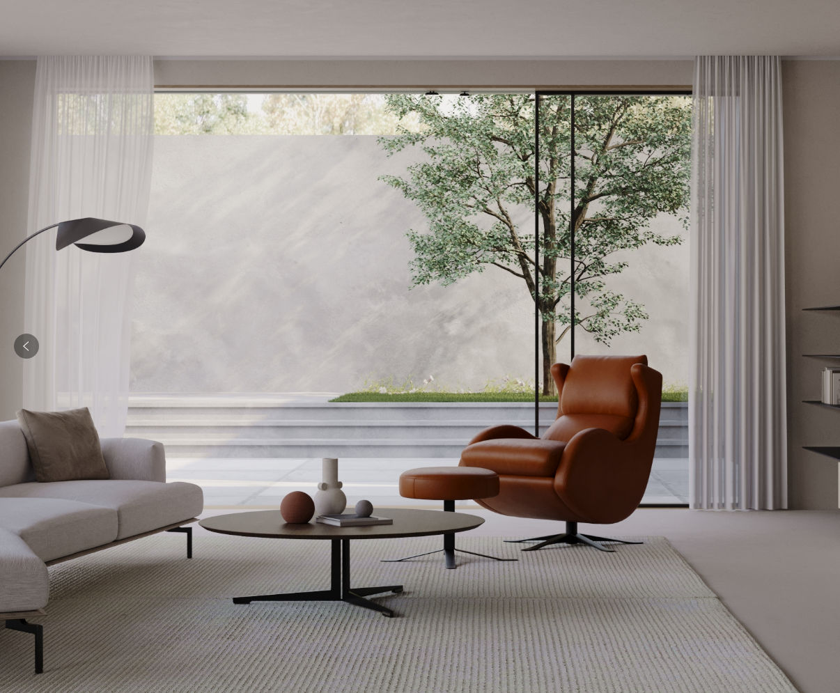 Emmett Nordic Hygge™ Leather Accent Chair & Ottoman