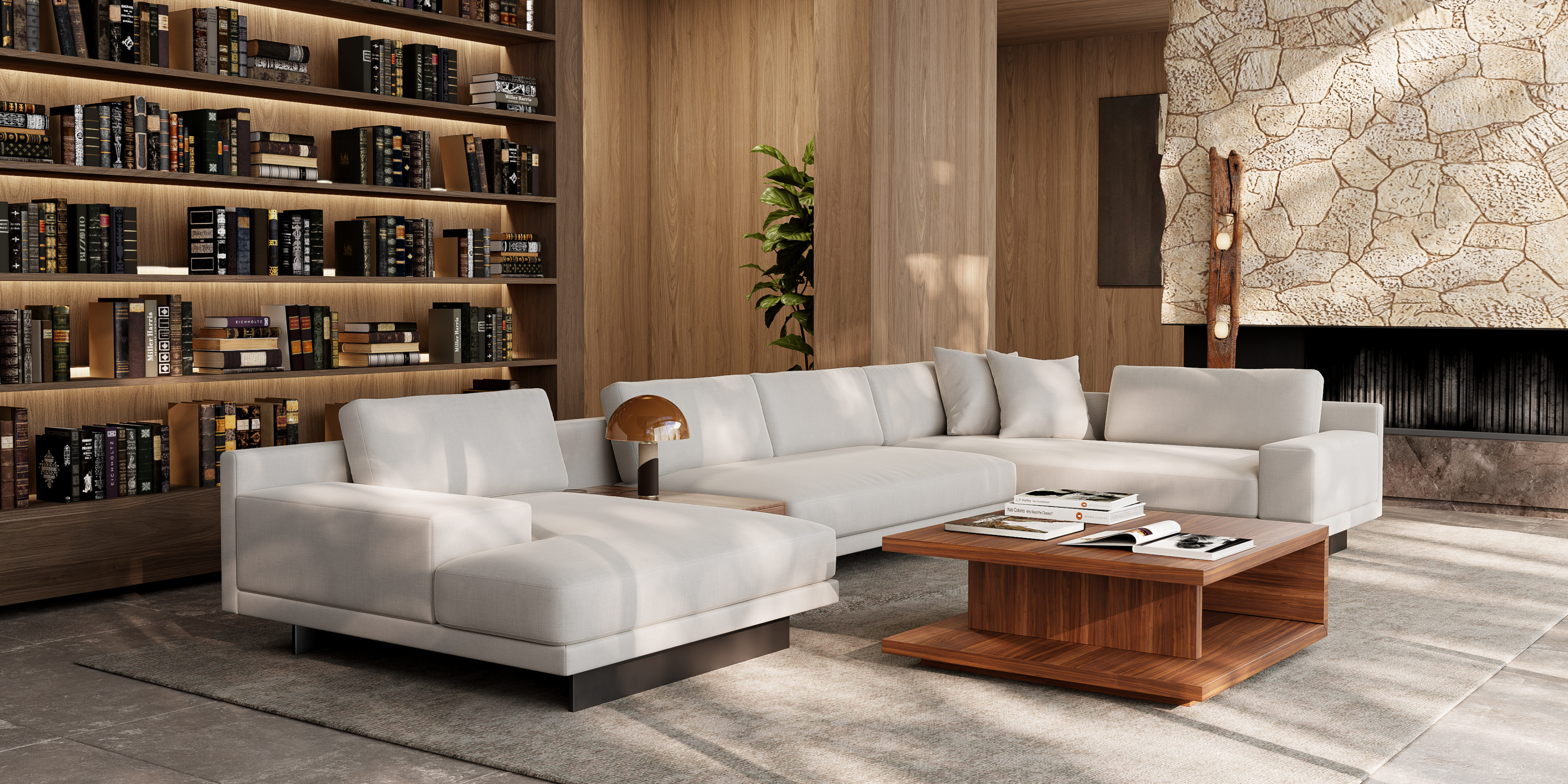 Bjørn Performance Fabric Sectional Sofa with Plush Goose Feather Cushioning & Push-To-Open Storage