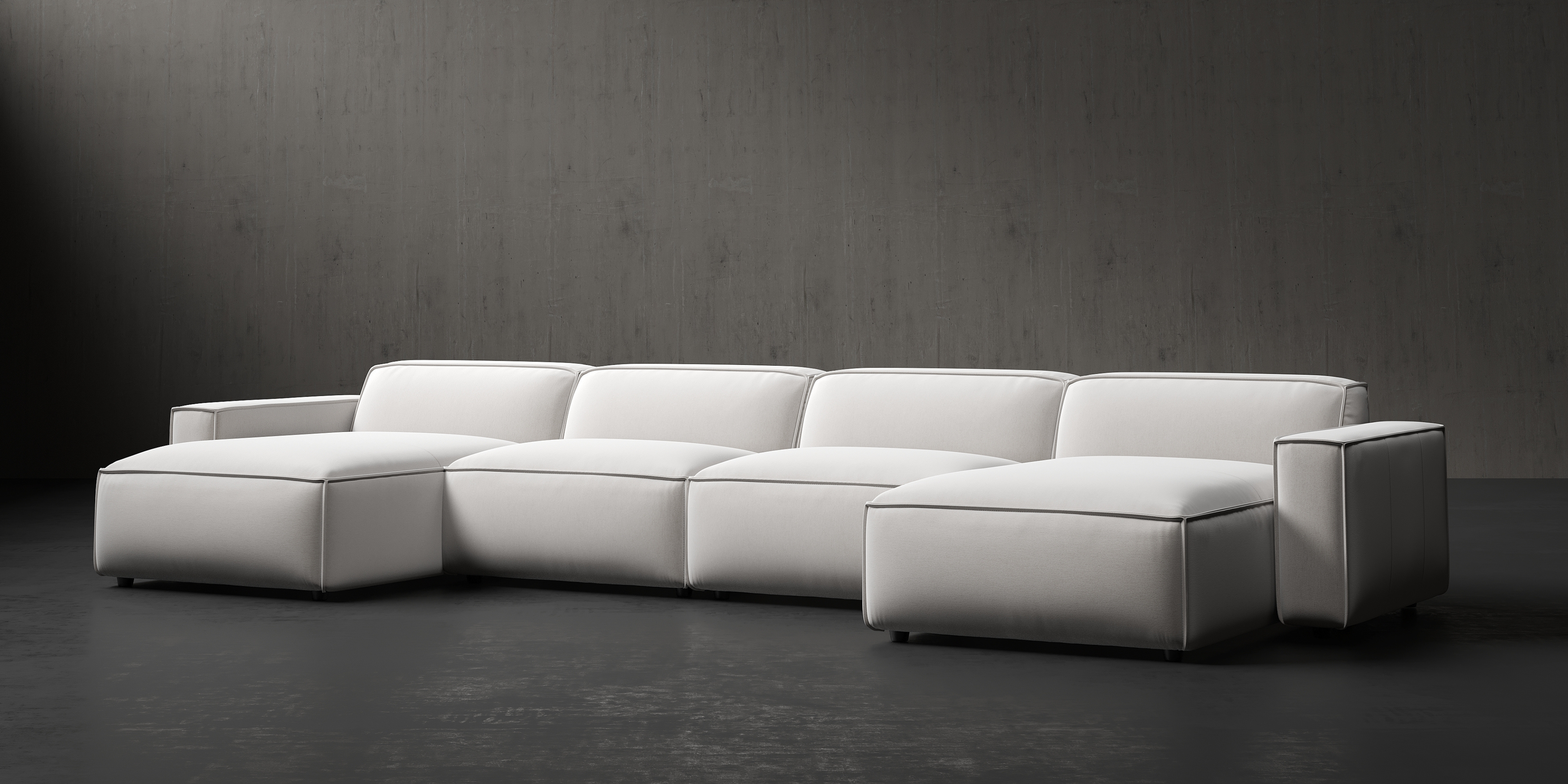 Belvedere Fabric Modular Sofa with Feather-Filled & Solid Oak Wood