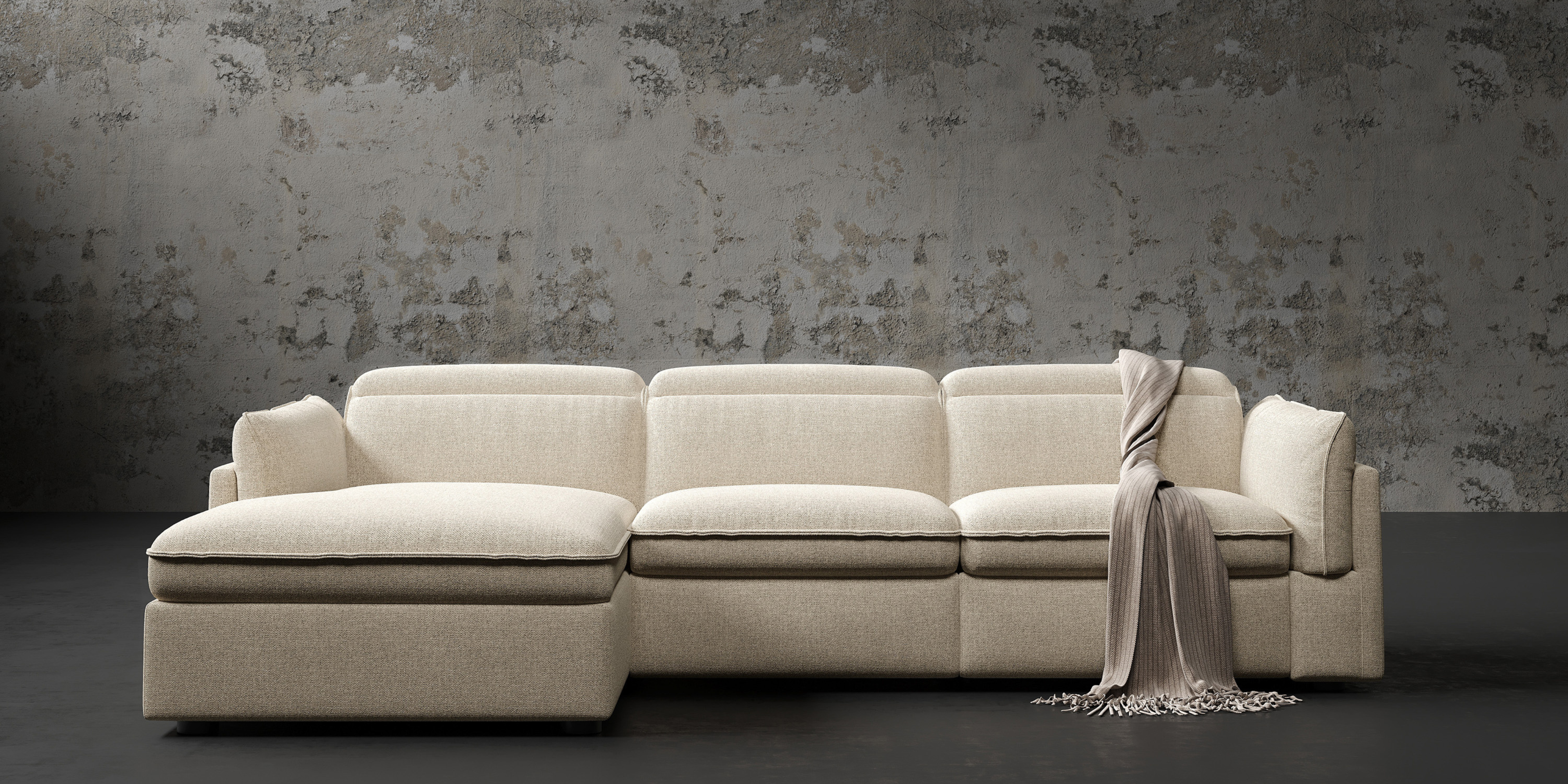 Bocelli 116" Cloud Fabric Reclining Sectional Sofa