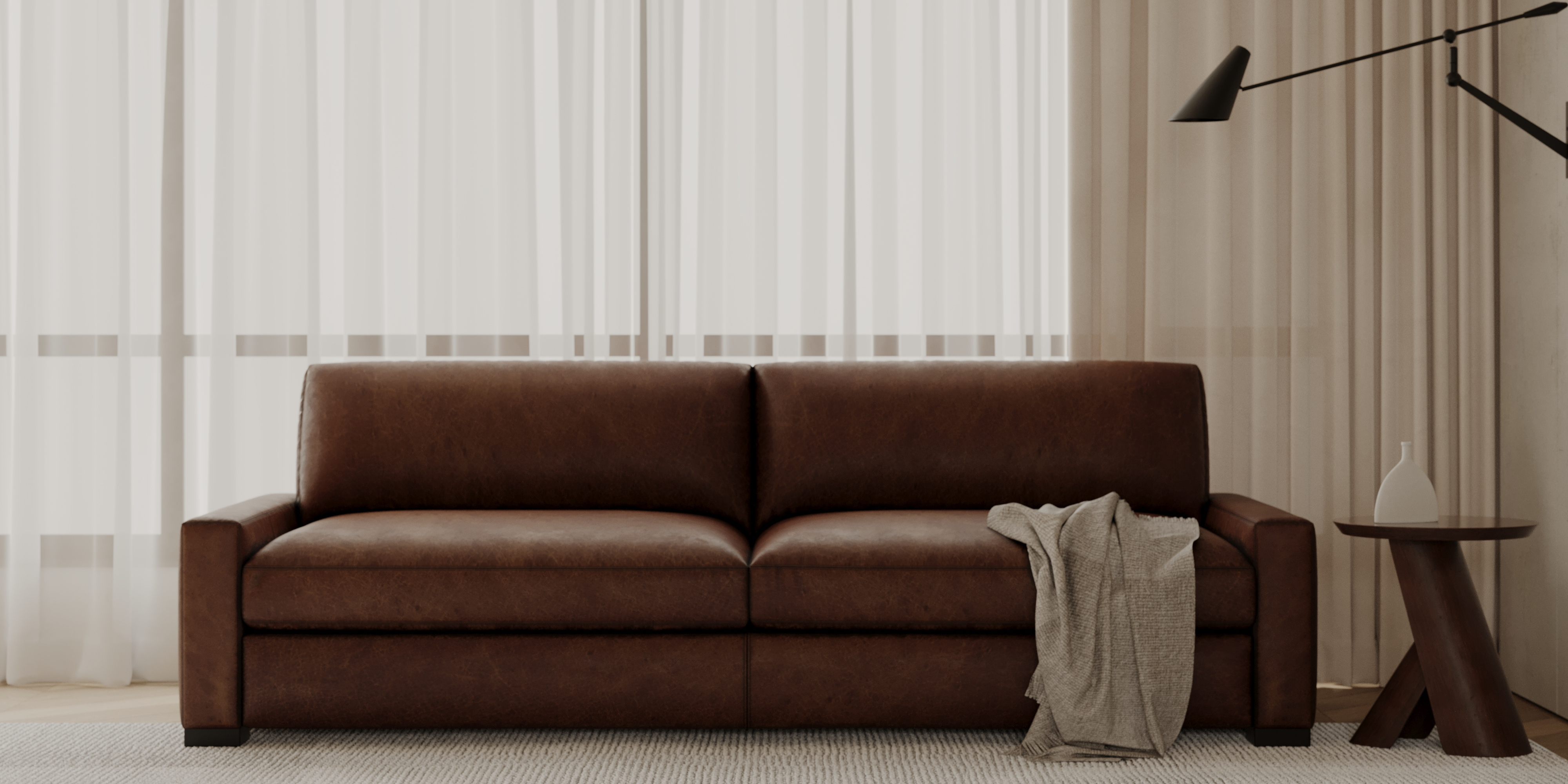 Brunelle Full-aniline Nordic Hygge™ Leather Sofa