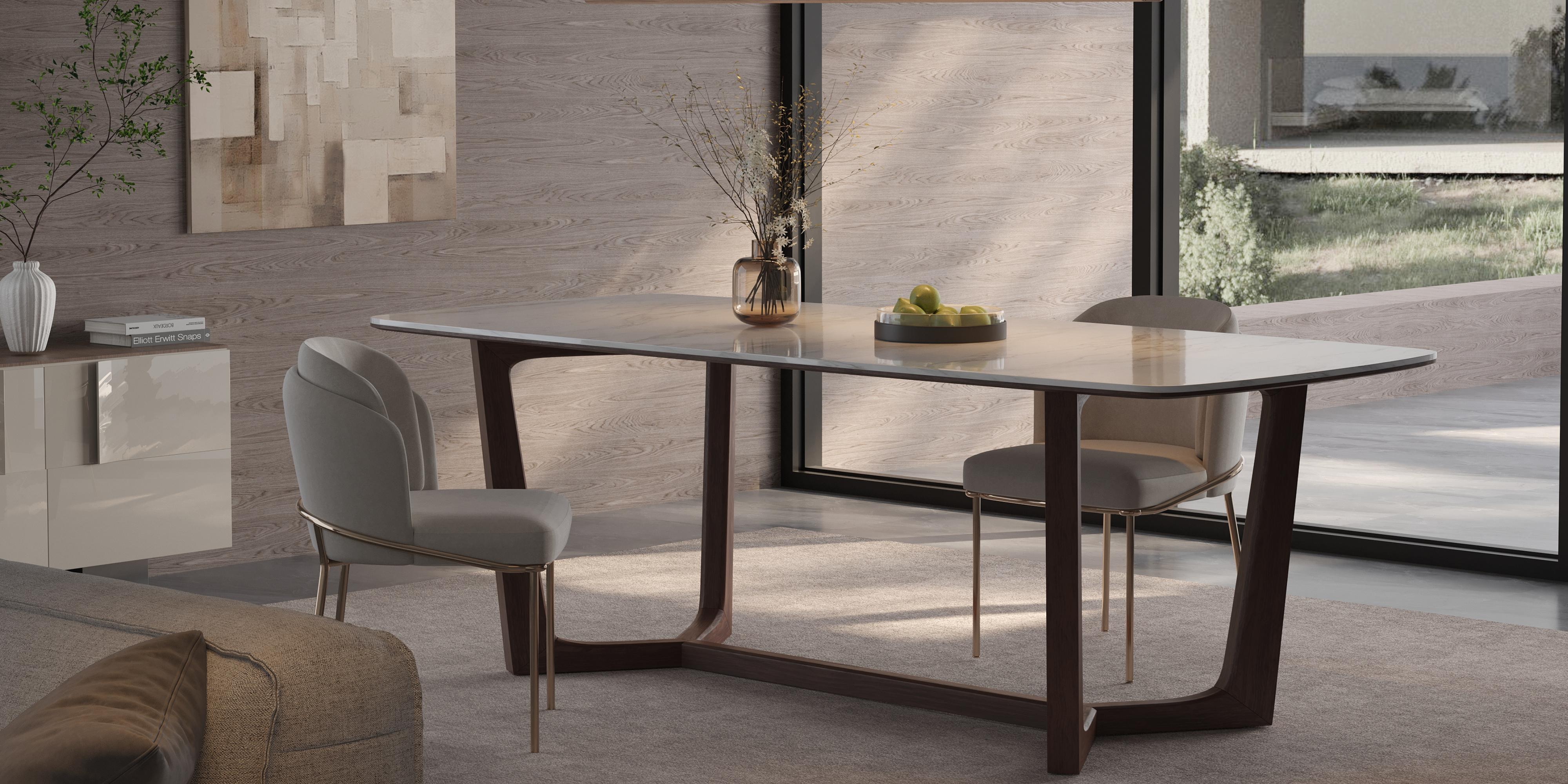Clemente Quartz Dining Table – Modern Elegance, Unmatched Durability