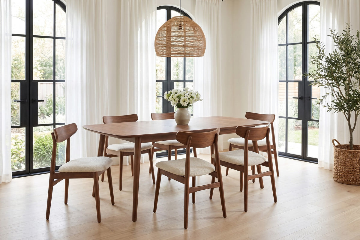 Cluny Extendable Walnut Dining Table in a room