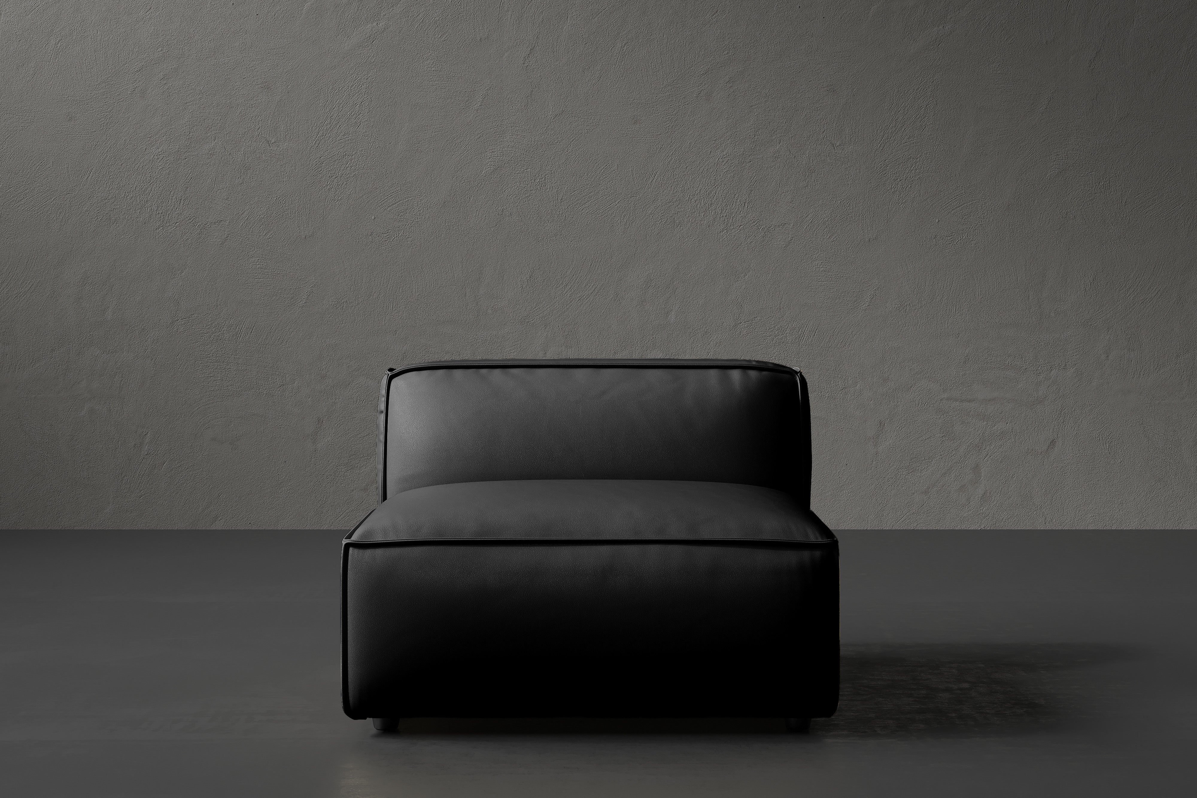 Allodi Full-aniline Leather Armless Sofa Module with Feather-Filled