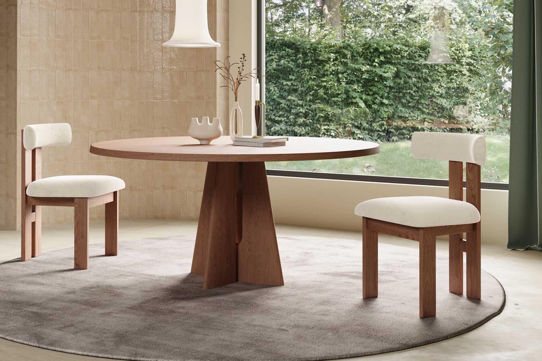 Andre Boucle Dining Chair – Modern Luxury, Set of 2