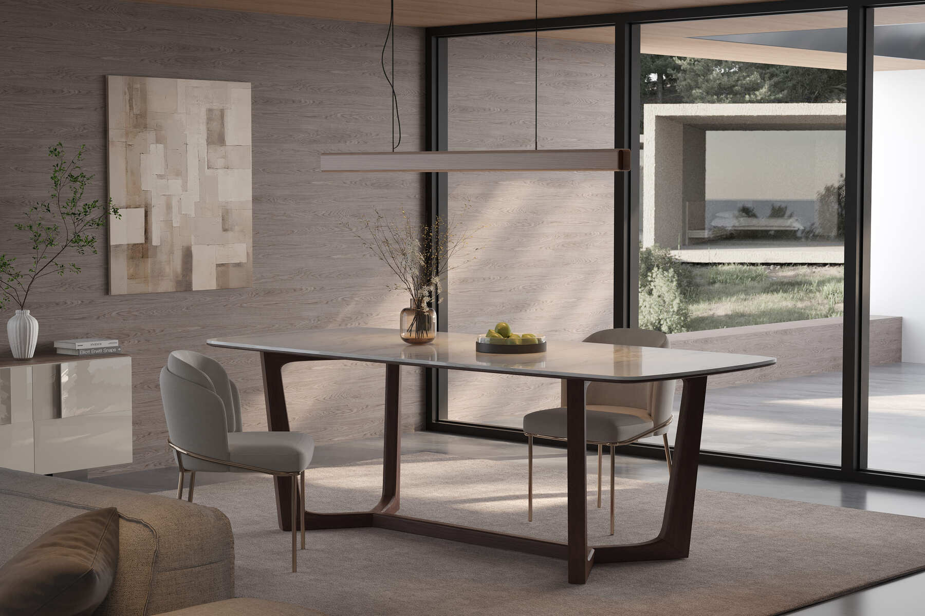 Clemente Quartz Dining Table – Modern Elegance, Unmatched Durability