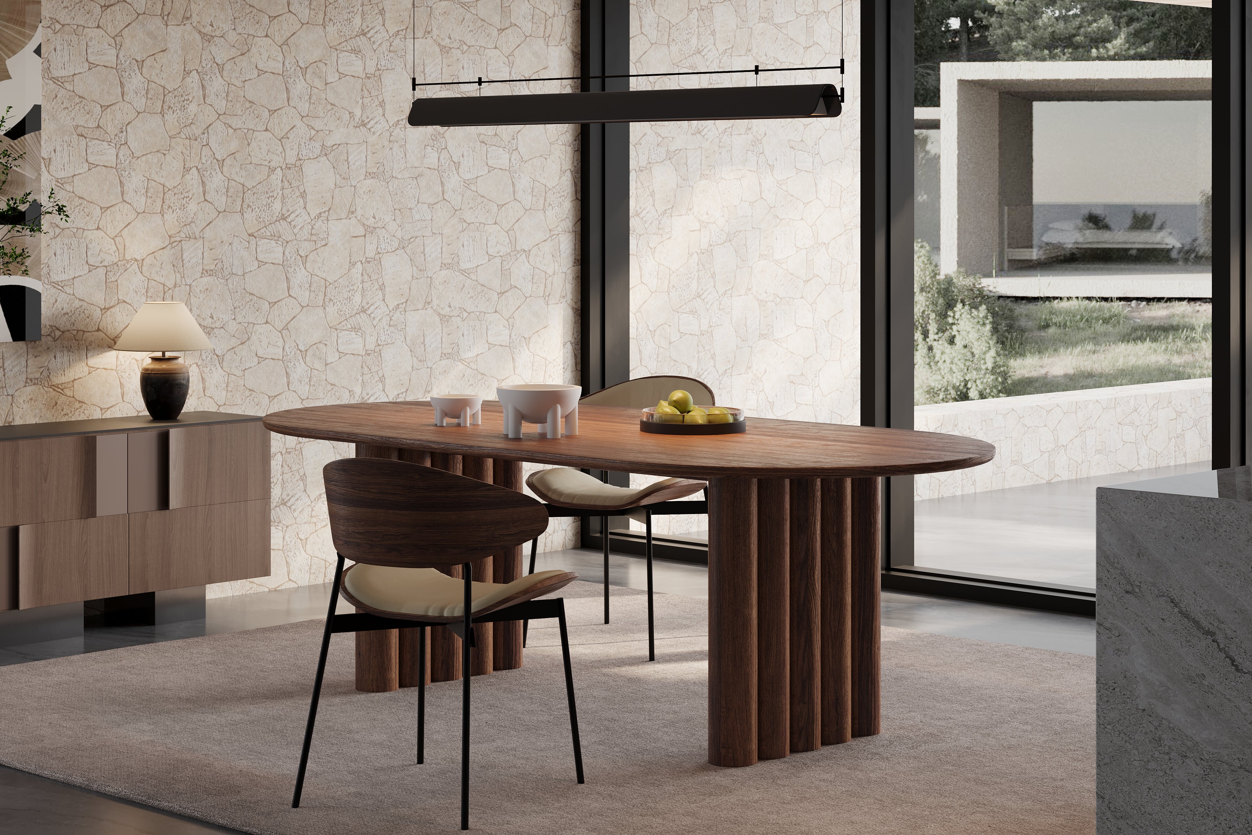 Etienne Hickory Wood Dining Table – Sustainably Crafted Heirloom Elegance