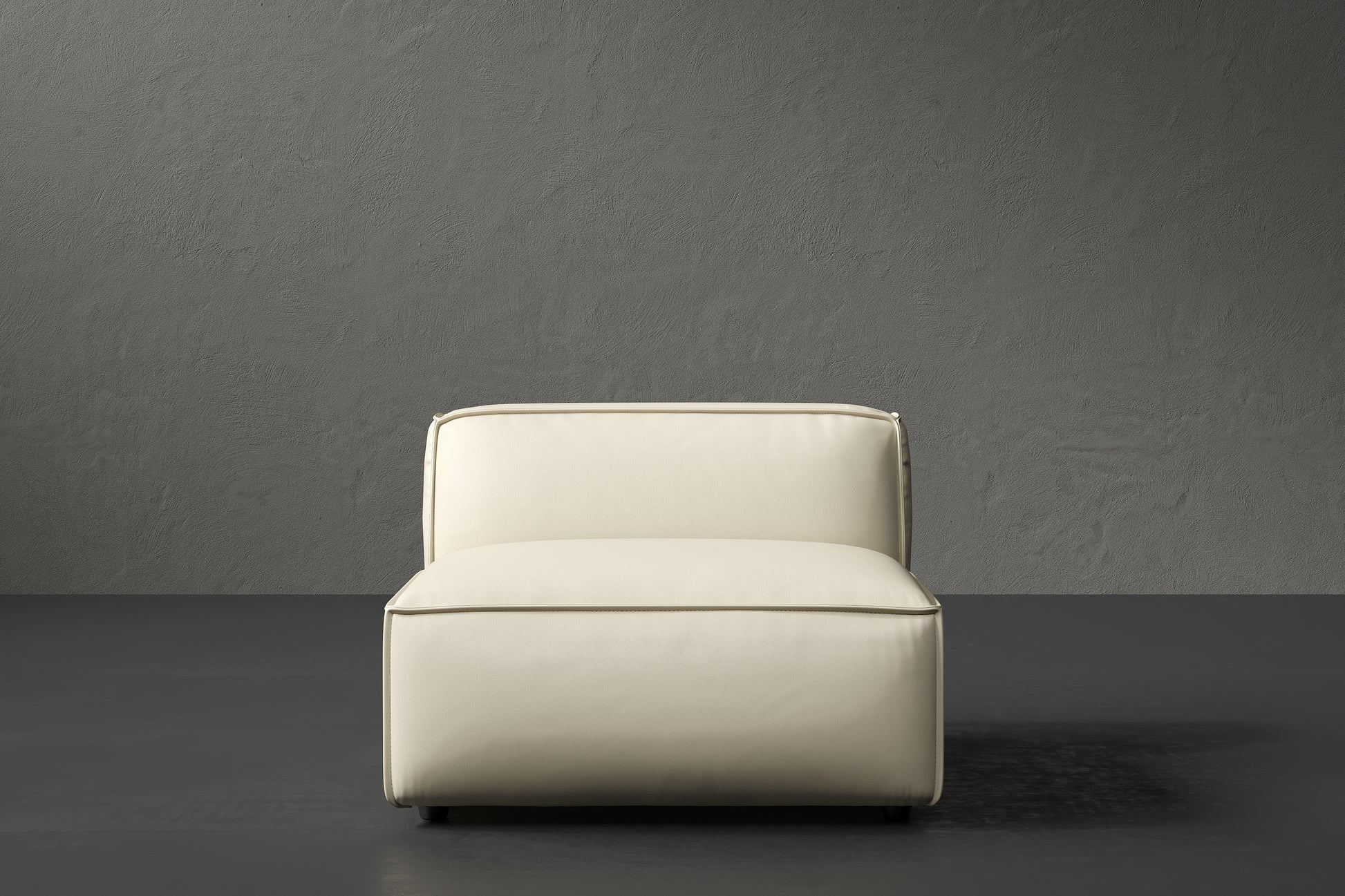 Allodi Full-aniline Leather Armless Sofa Module with Feather-Filled