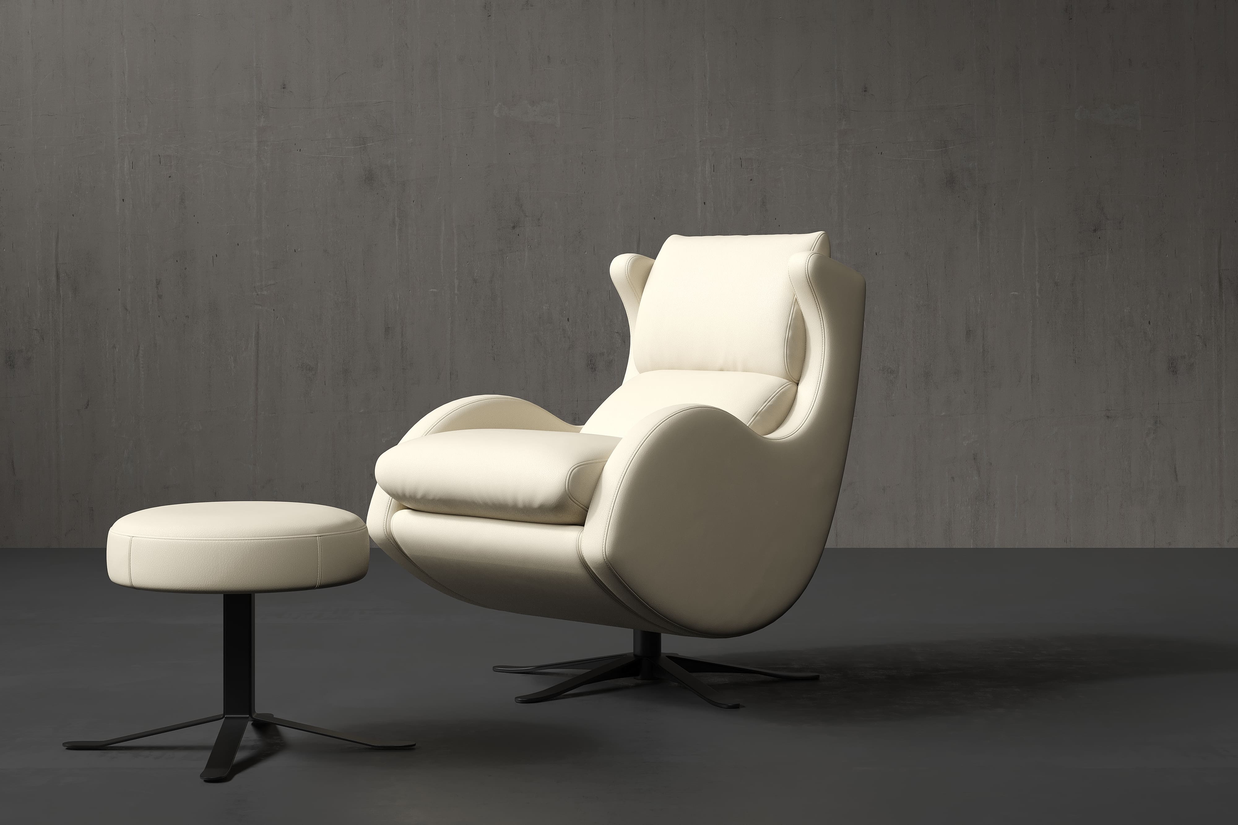Emmett Nordic Hygge™ Leather Accent Chair & Ottoman