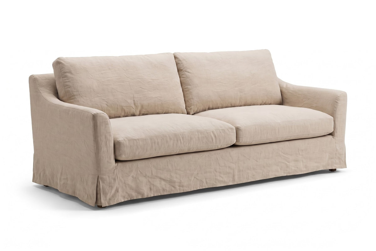 Germain 90" Slipcovered Linen-Blend Sofa on white