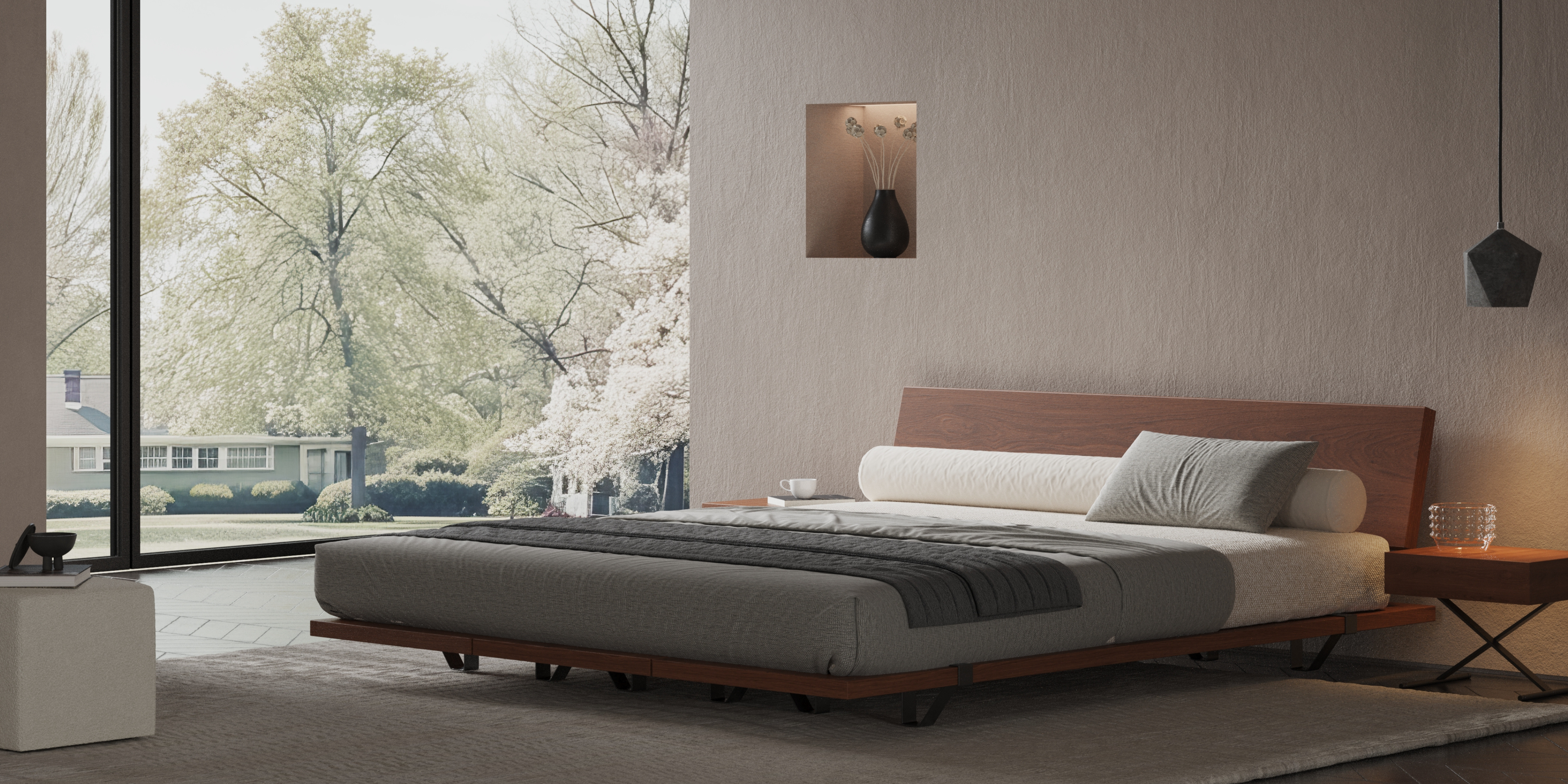 Leroy Solid Wood Bed Frame - King & Queen Size Bedframe