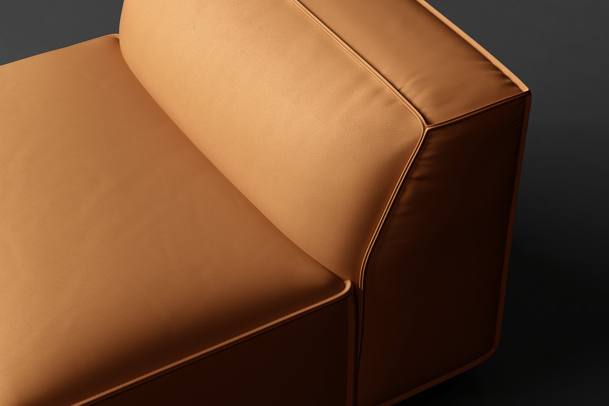 Allodi Full-aniline Leather Armless Sofa Module with Feather-Filled