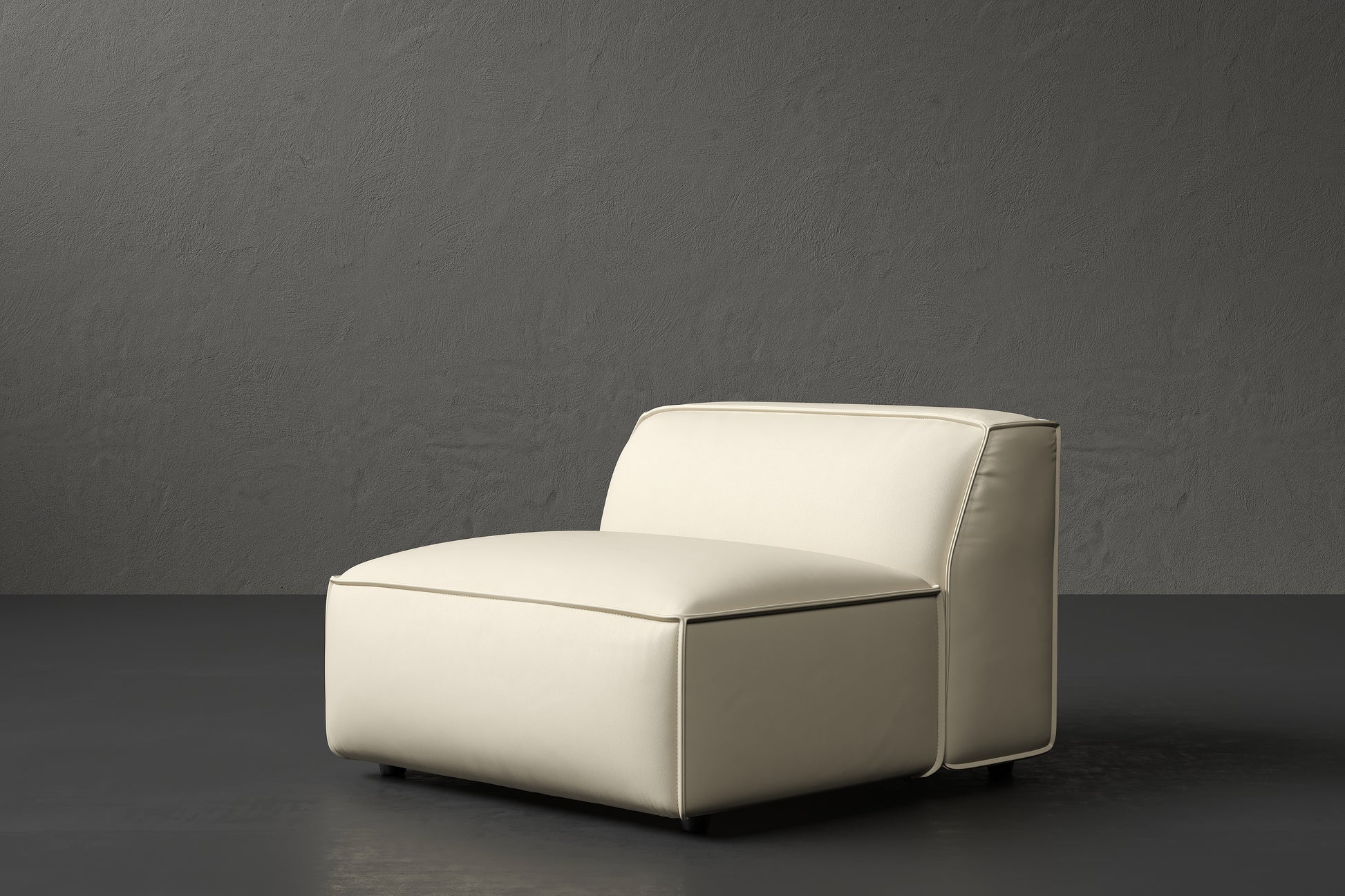 Allodi Full-aniline Leather Armless Sofa Module with Feather-Filled