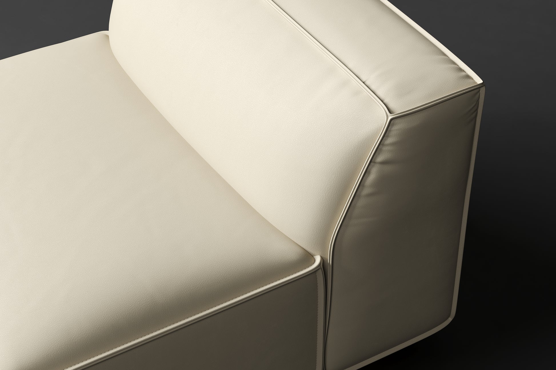 Allodi Full-aniline Leather Armless Sofa Module with Feather-Filled