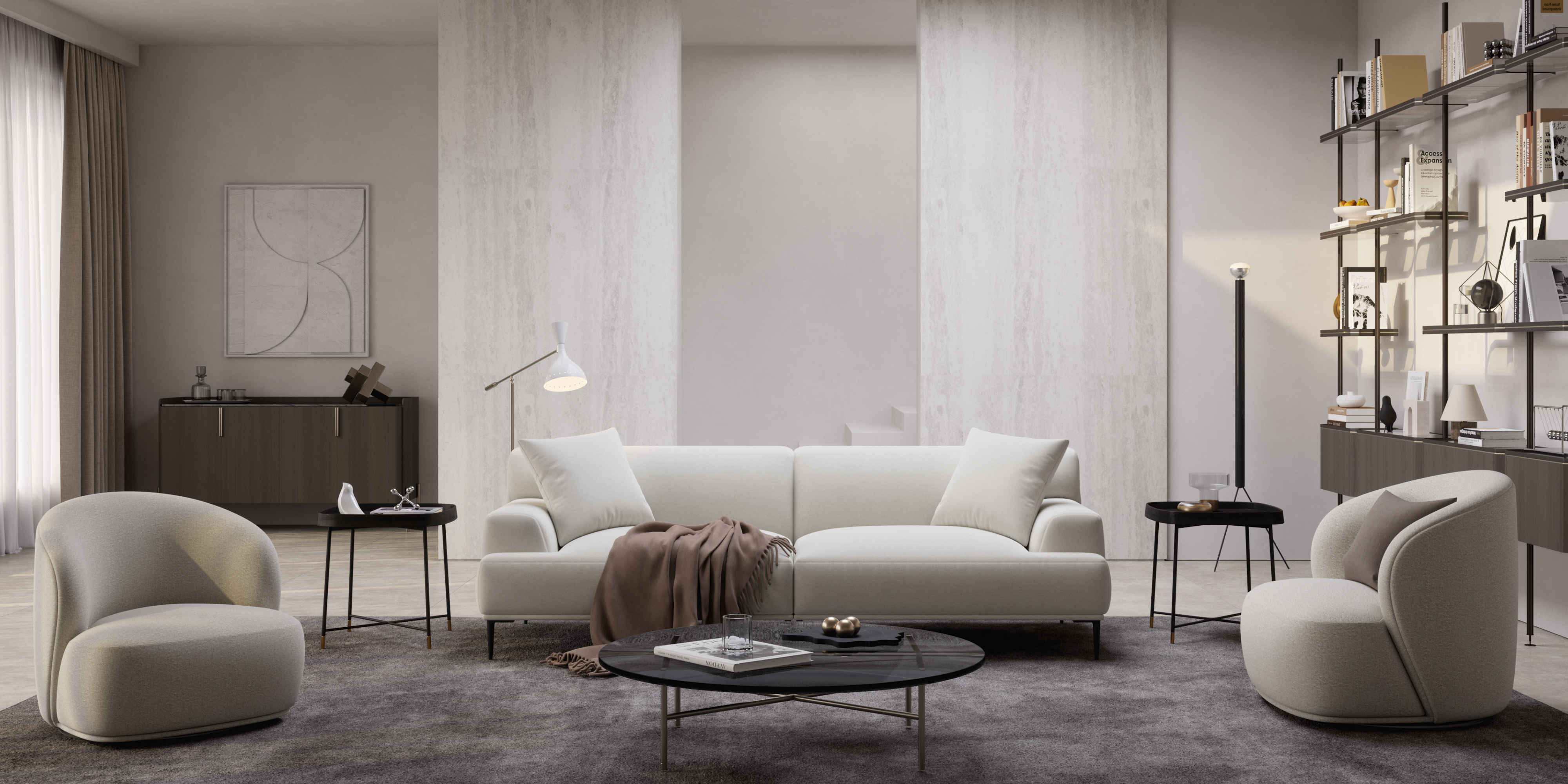 Rodin 91" Fabric Modern Sofa