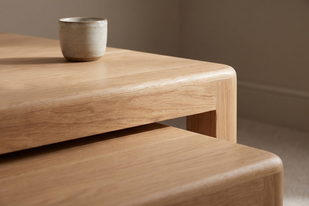 Roussillon Oak Nesting Coffee Tables detail