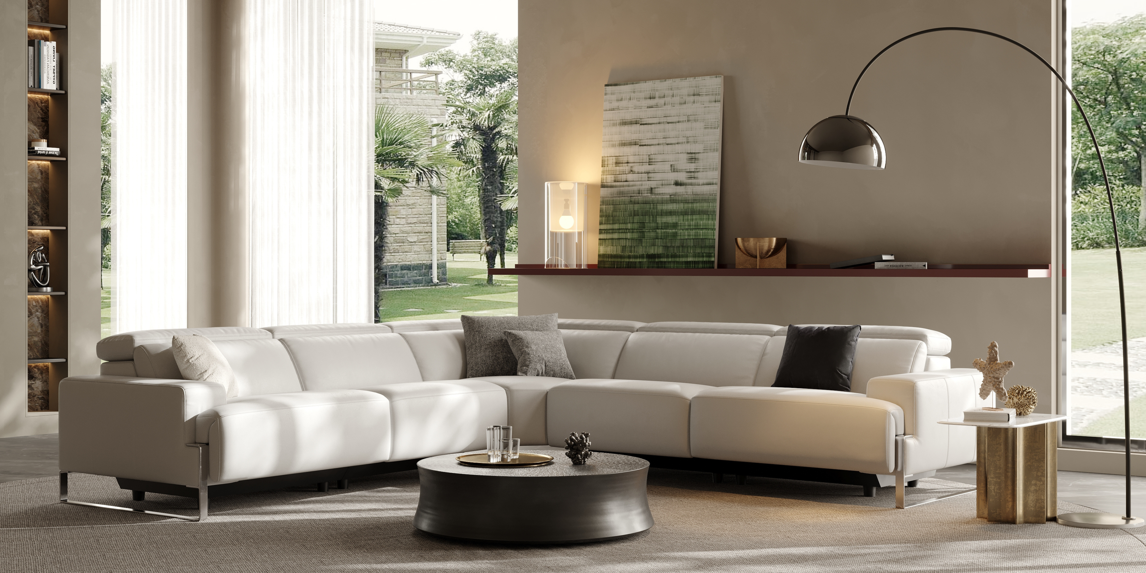 Sarine Leather Corner Reclining Sofa