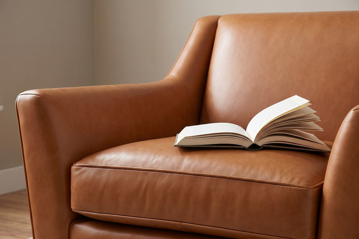 Vence Cognac Leather Lounge Chair detail