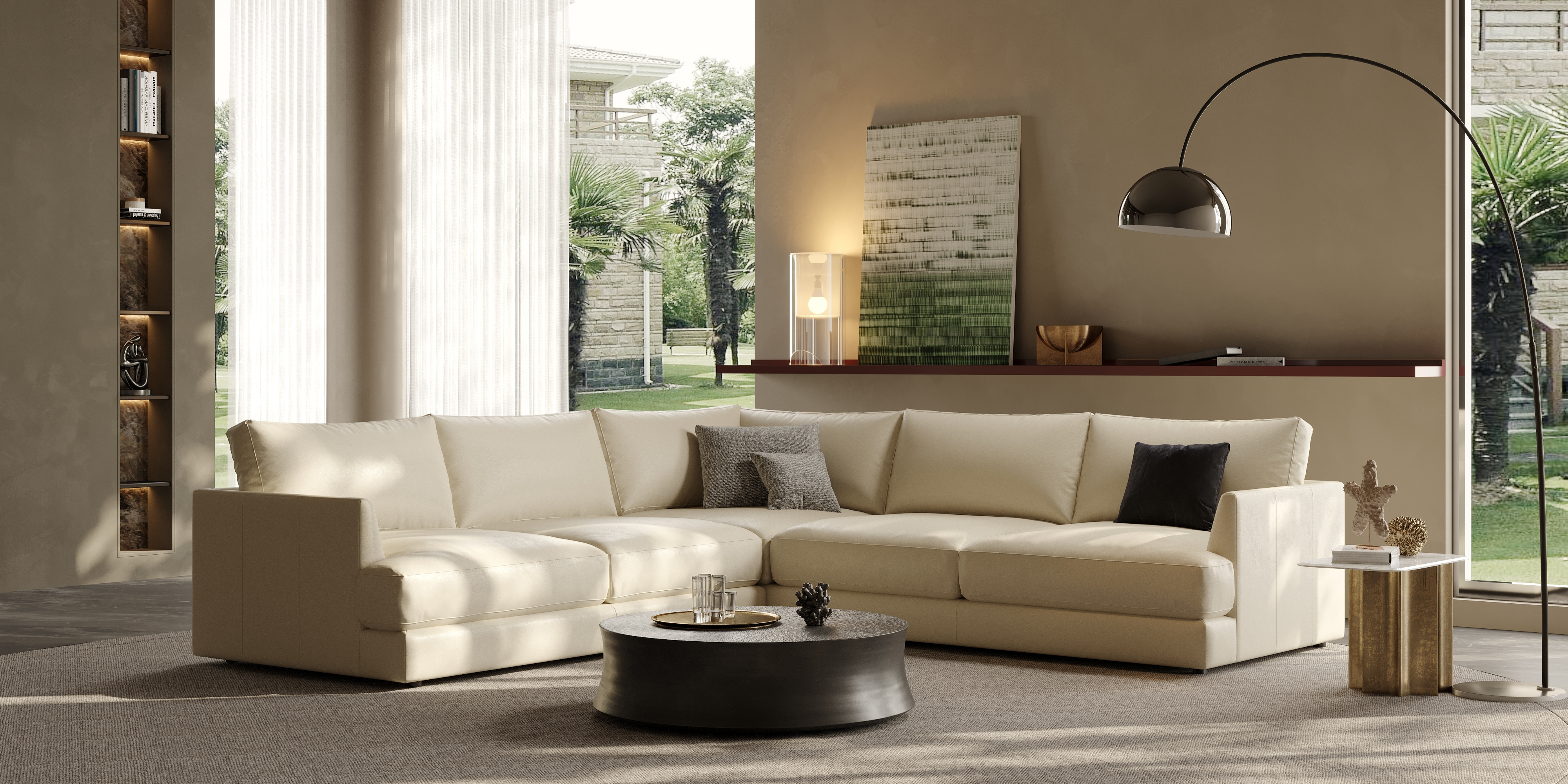 Vidal Leather L-Shape Corner Sofa