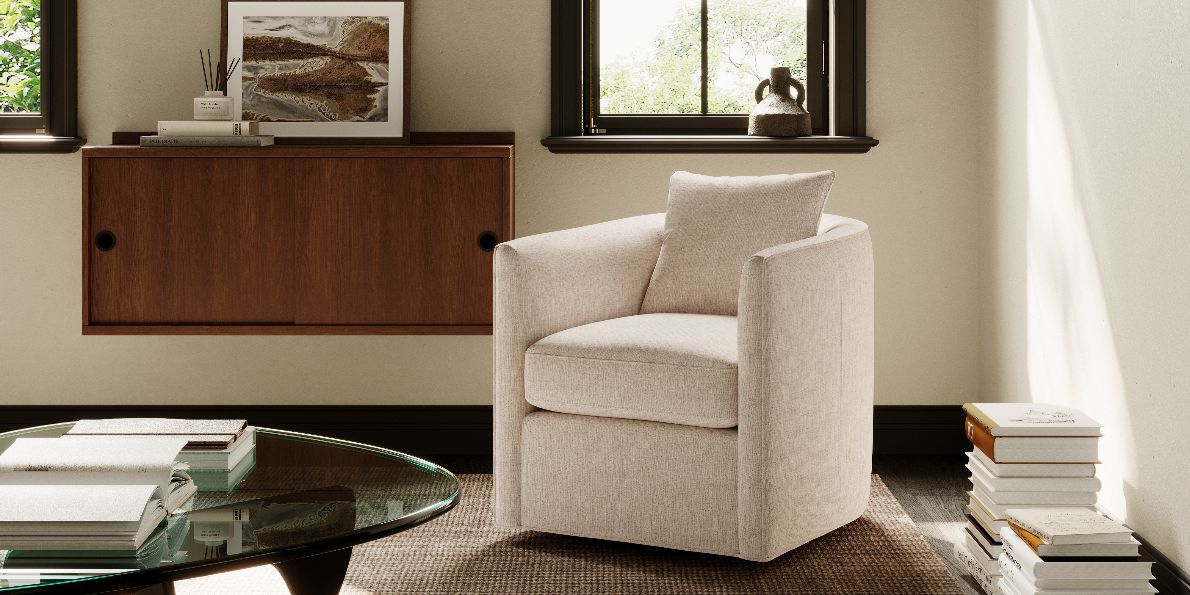 Accola Fabric Swivel Chair