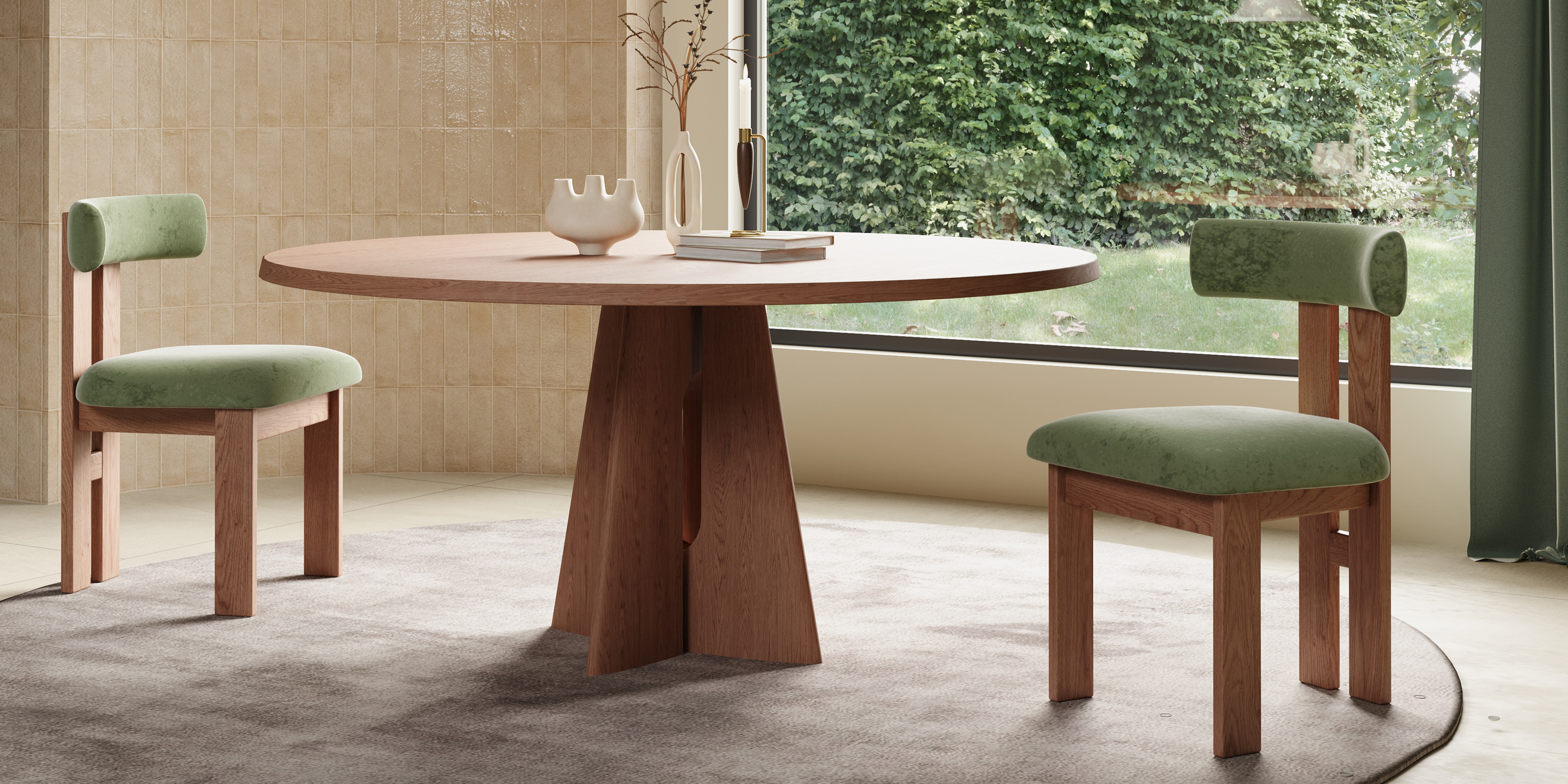 Andre Boucle Dining Chair – Modern Luxury, Set of 2