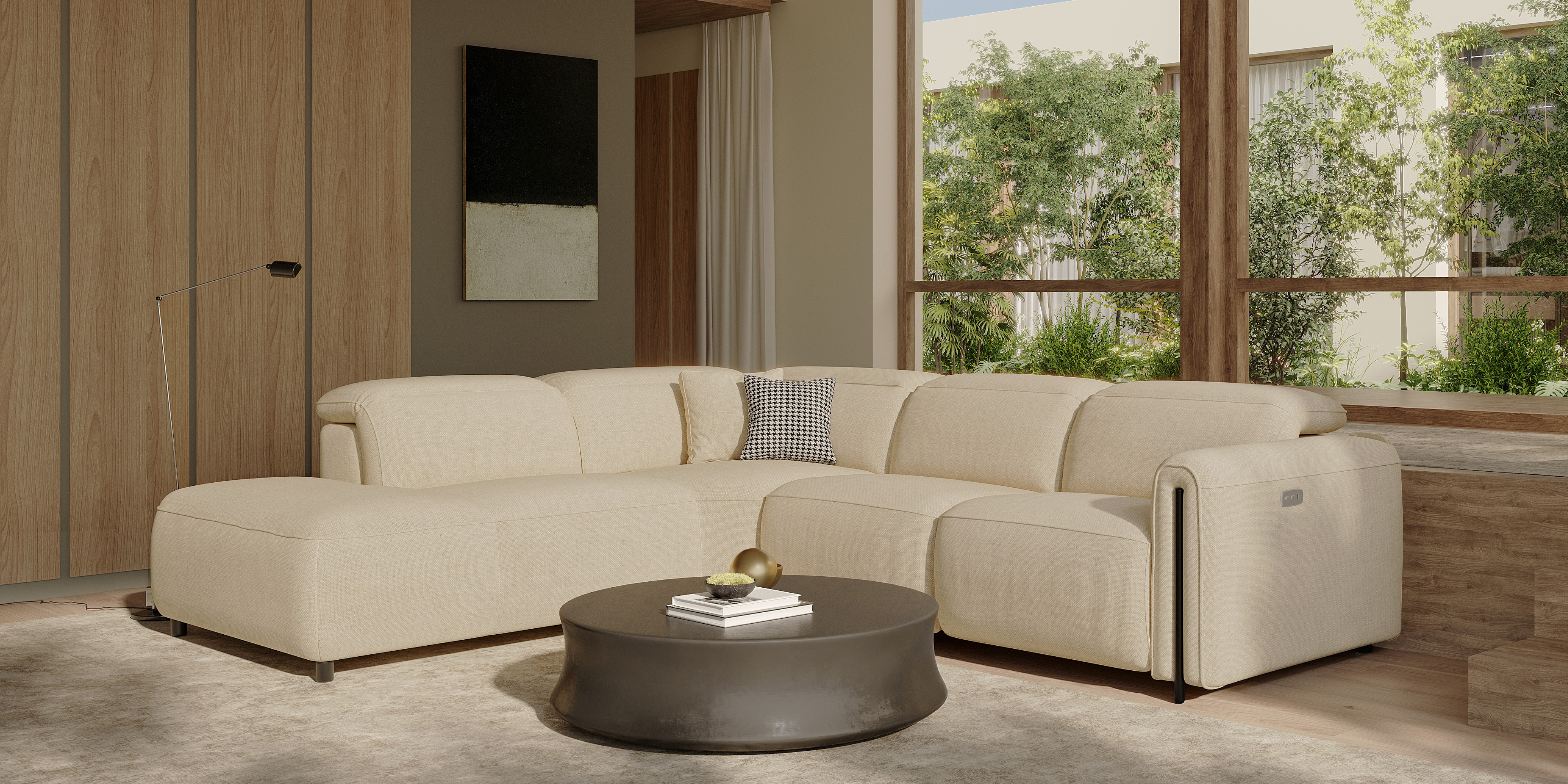 Ricci Cloud Fabric Recliner Sectional Sofa– Luxury Meets Smart Comfort