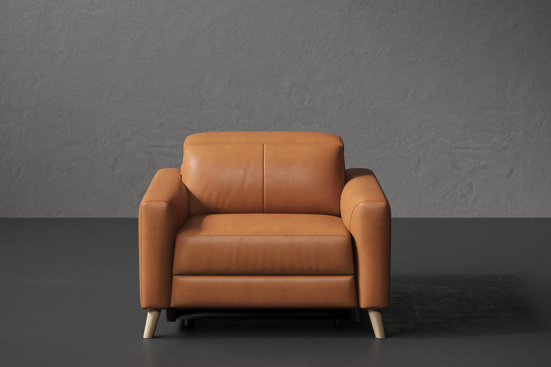 Ozanne Leather Power Recliner Chair in a living room