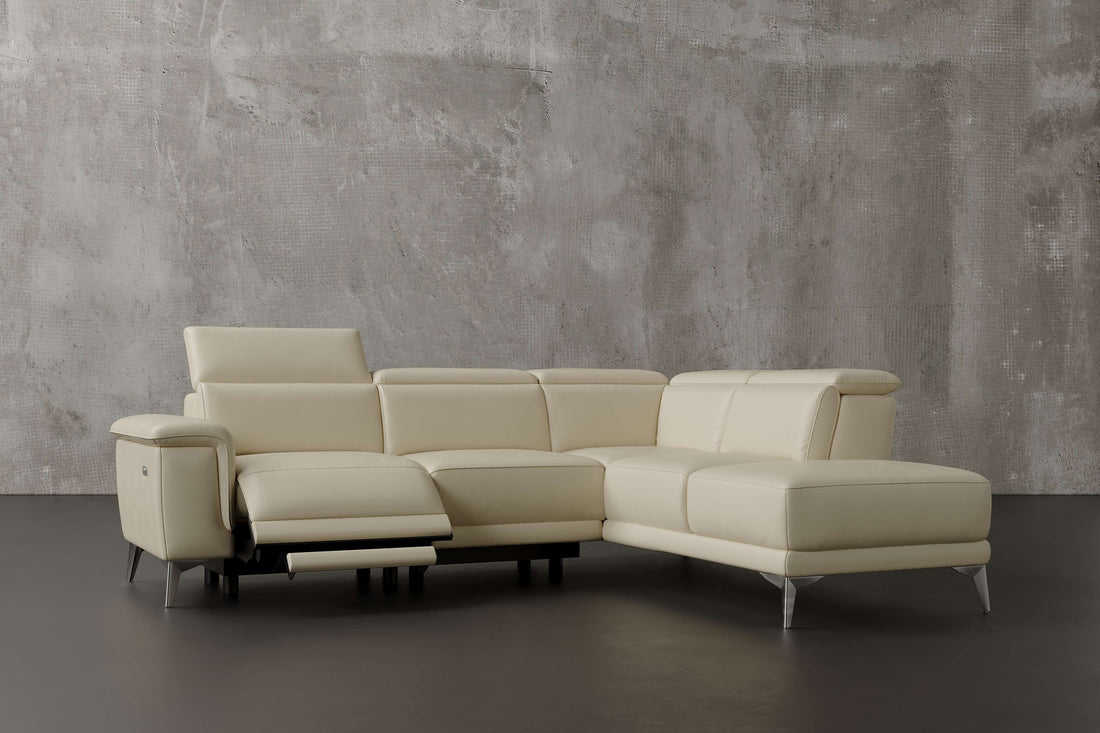 Millet Leather Reclining Sectional Sofa built for long-term durability