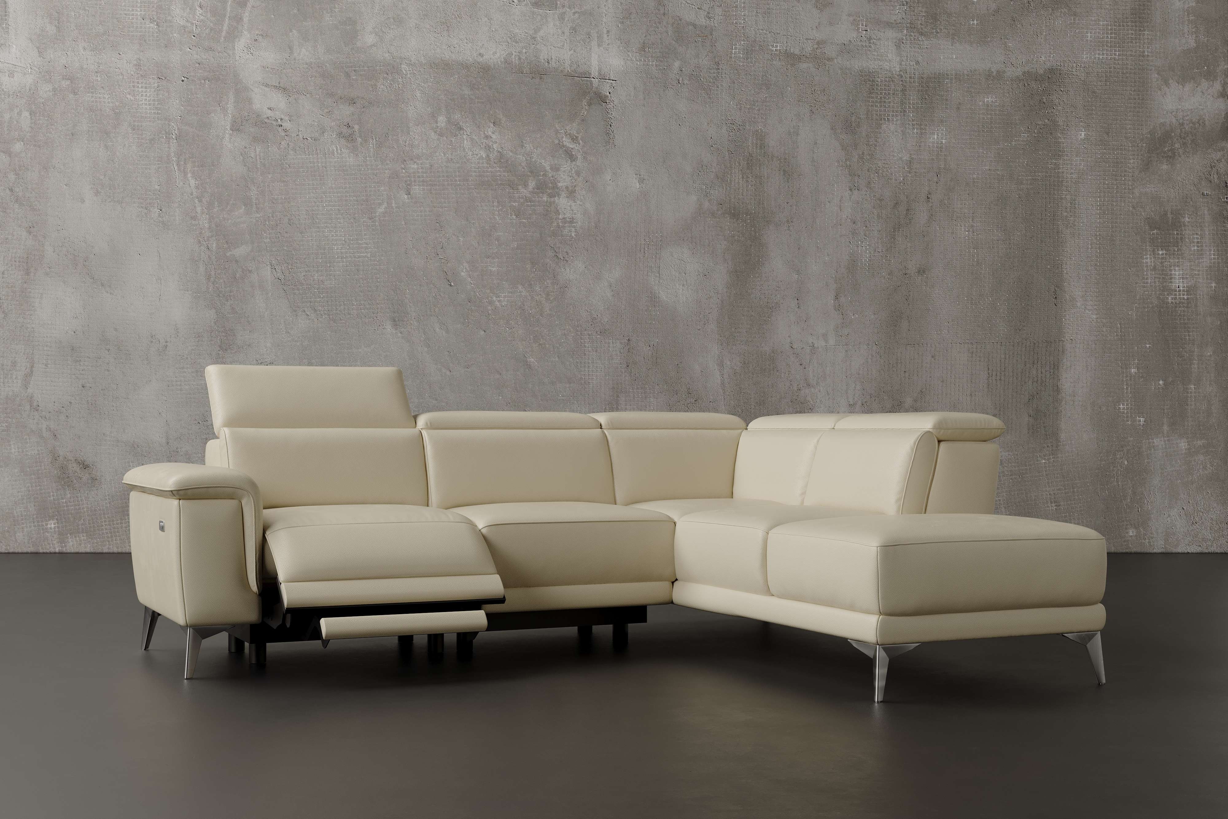 Millet Leather Reclining Sectional Sofa built for long-term durability