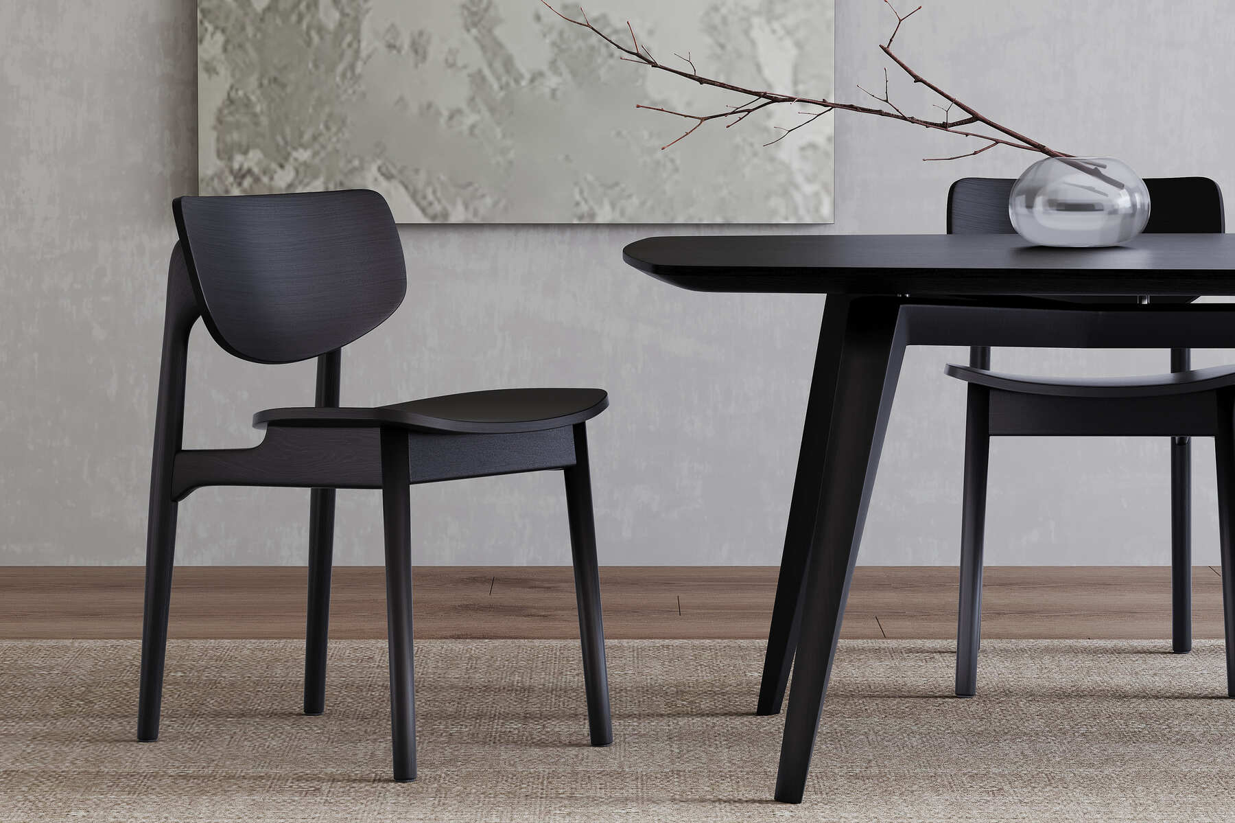 Boucher Wood Dining Chair, set of two, at a dining table
