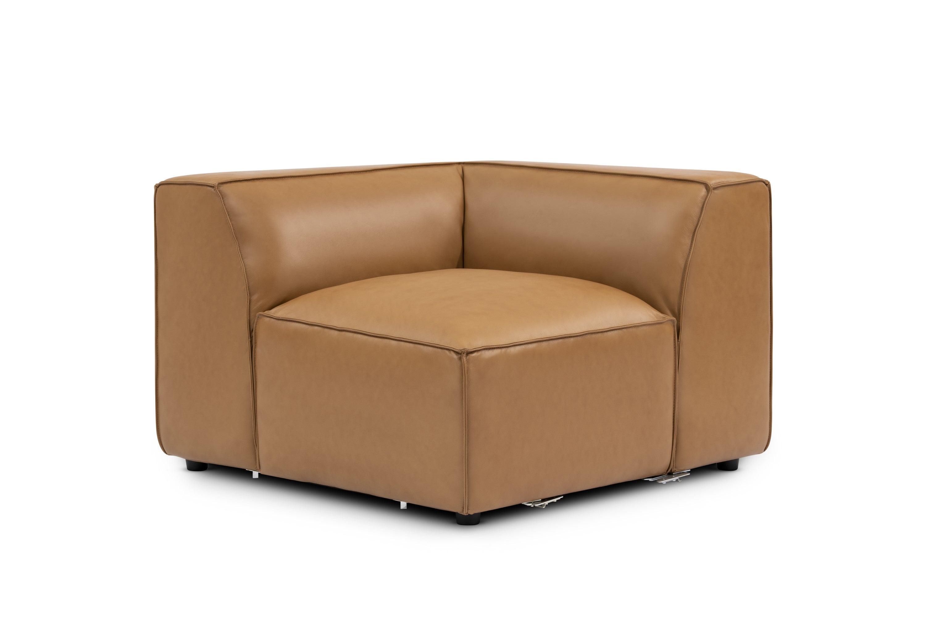 Allodi Full-aniline Leather Corner Sofa Module with Feather-Filled