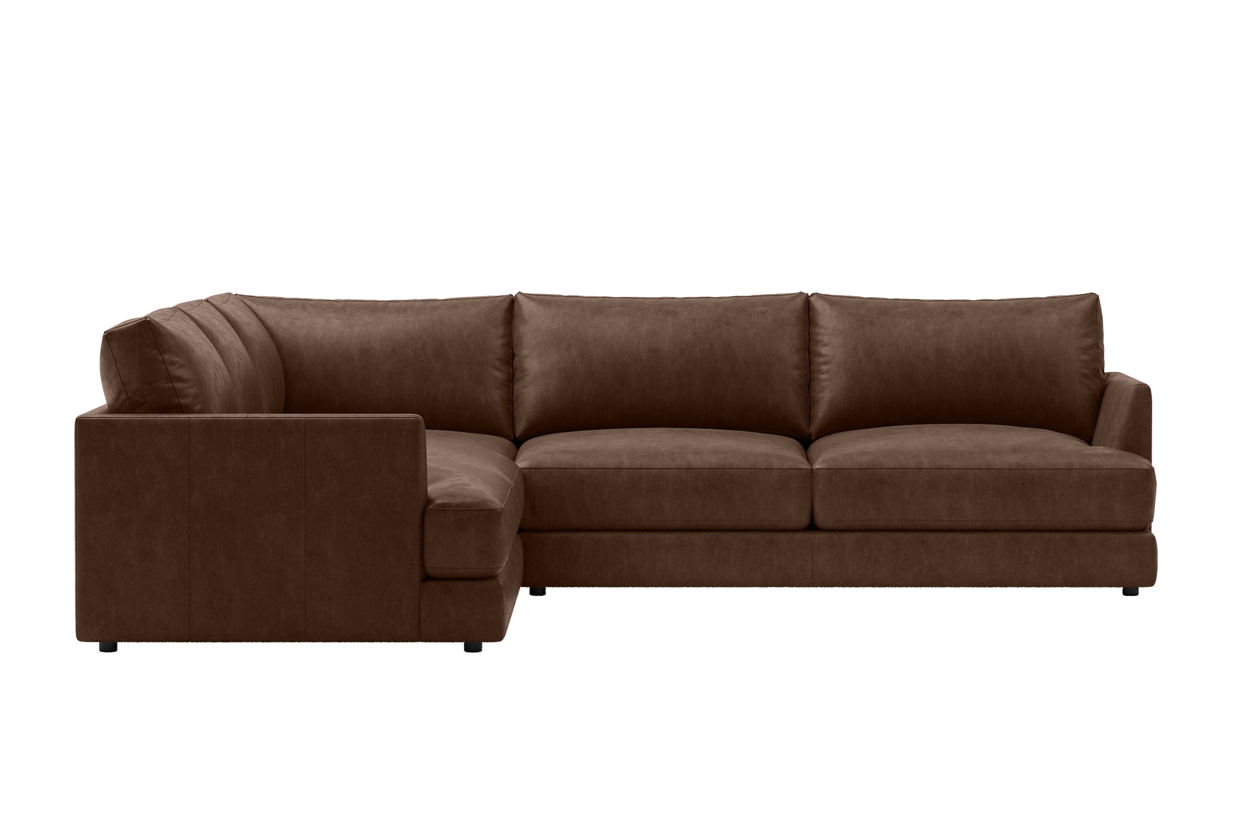 Vidal Leather L-Shape Corner Sofa Chocolate 02
