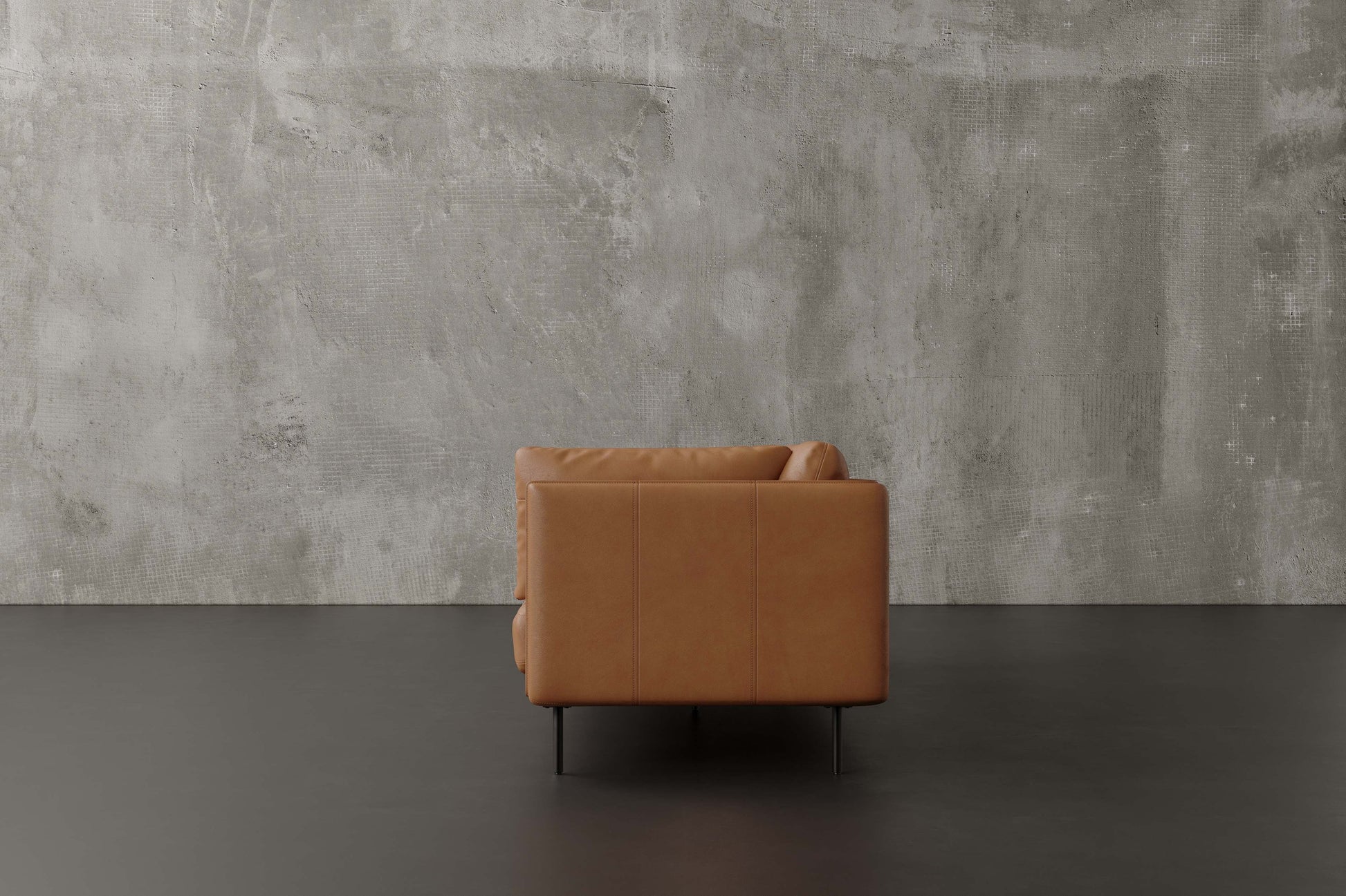 Tristan Nordic 87" Leather Wide Sofa