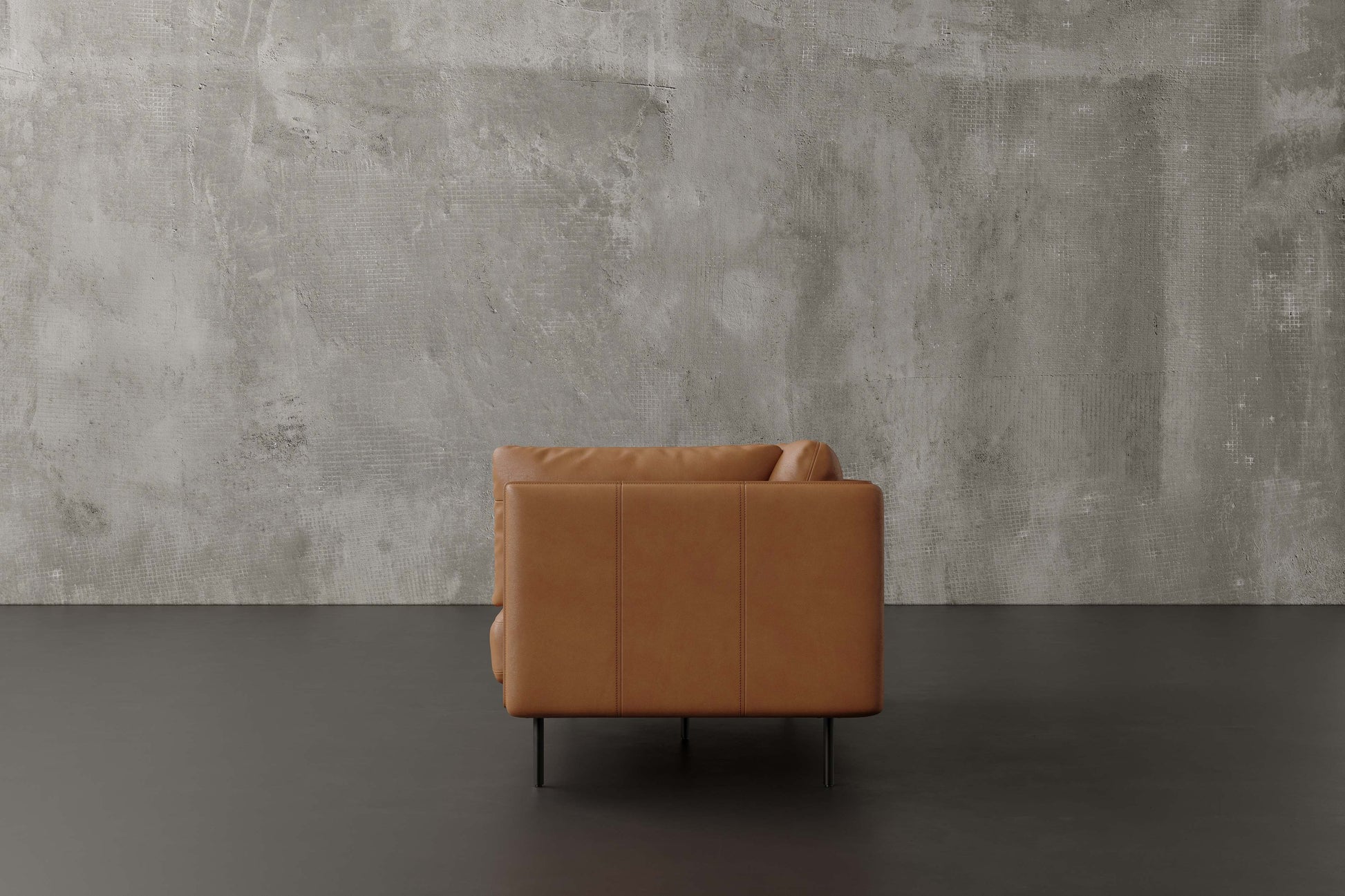 Tristan Nordic 87" Leather Wide Sofa