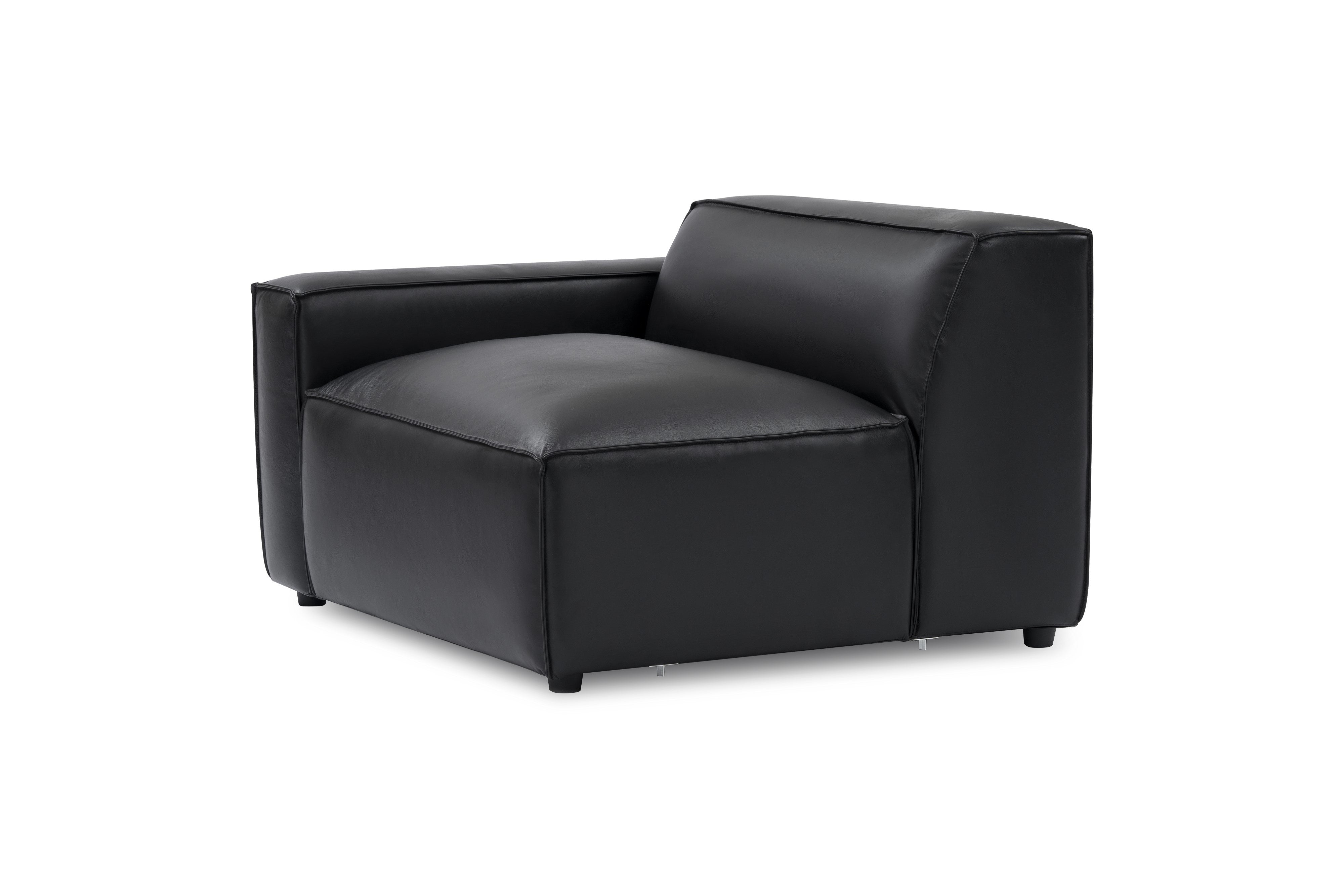 Allodi Full-aniline Leather Left Arm Sofa Module with Feather-Filled