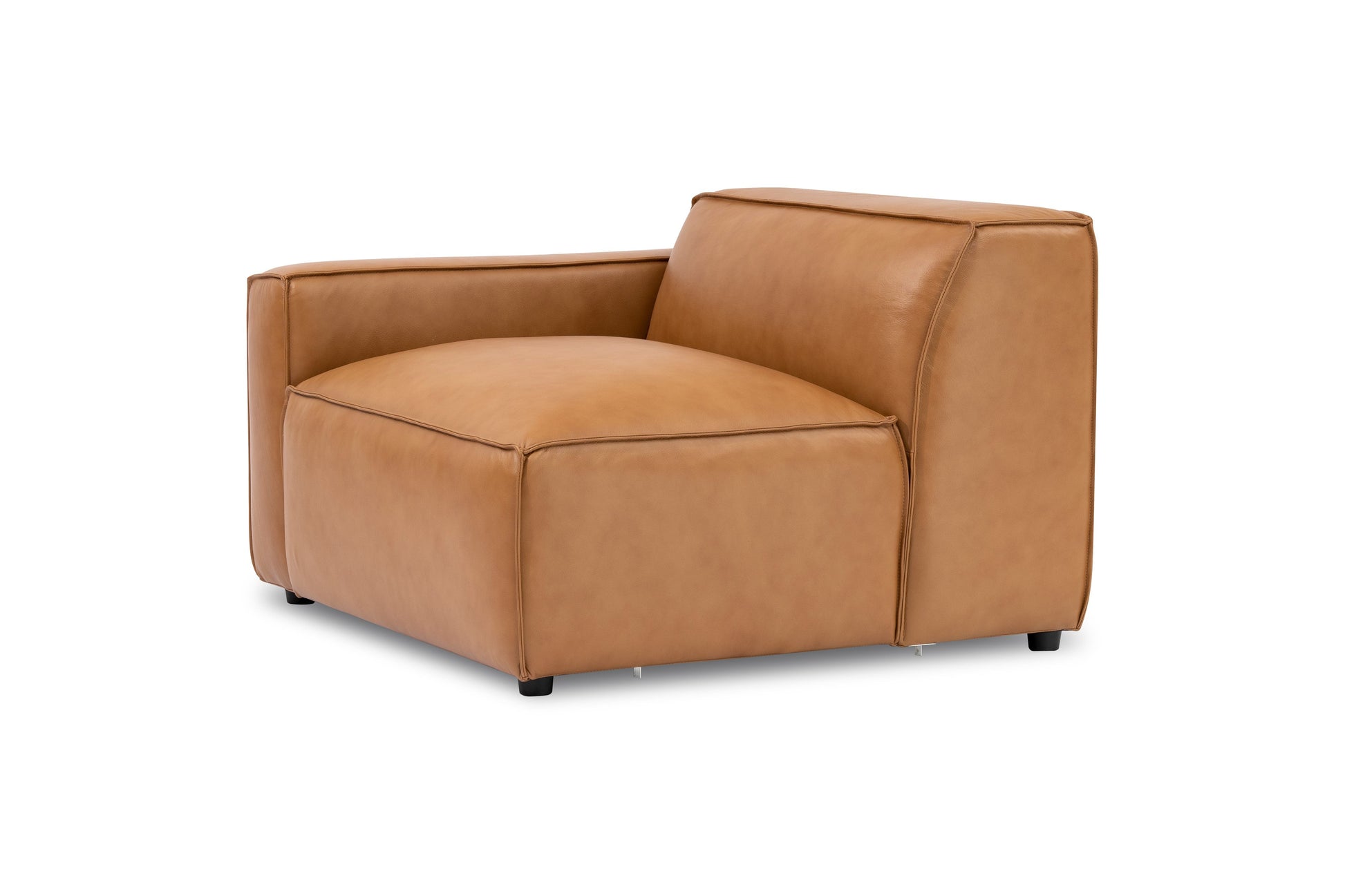 Allodi Full-aniline Leather Left Arm Sofa Module with Feather-Filled