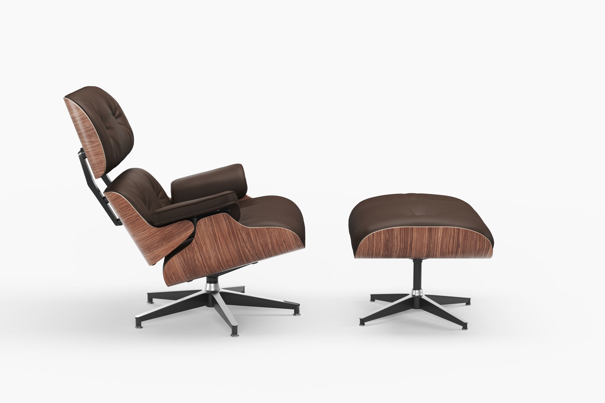 Aria Eames Replica Leather Lounge Chair & Ottoman