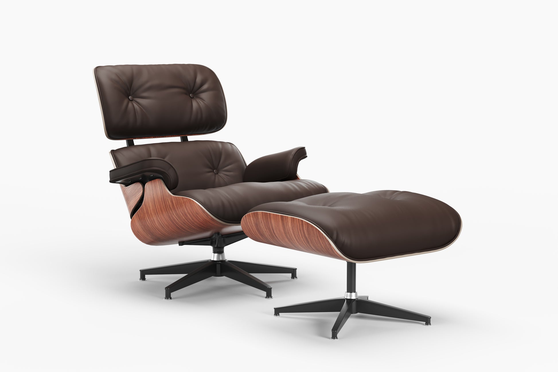 Aria Eames Replica Leather Lounge Chair & Ottoman