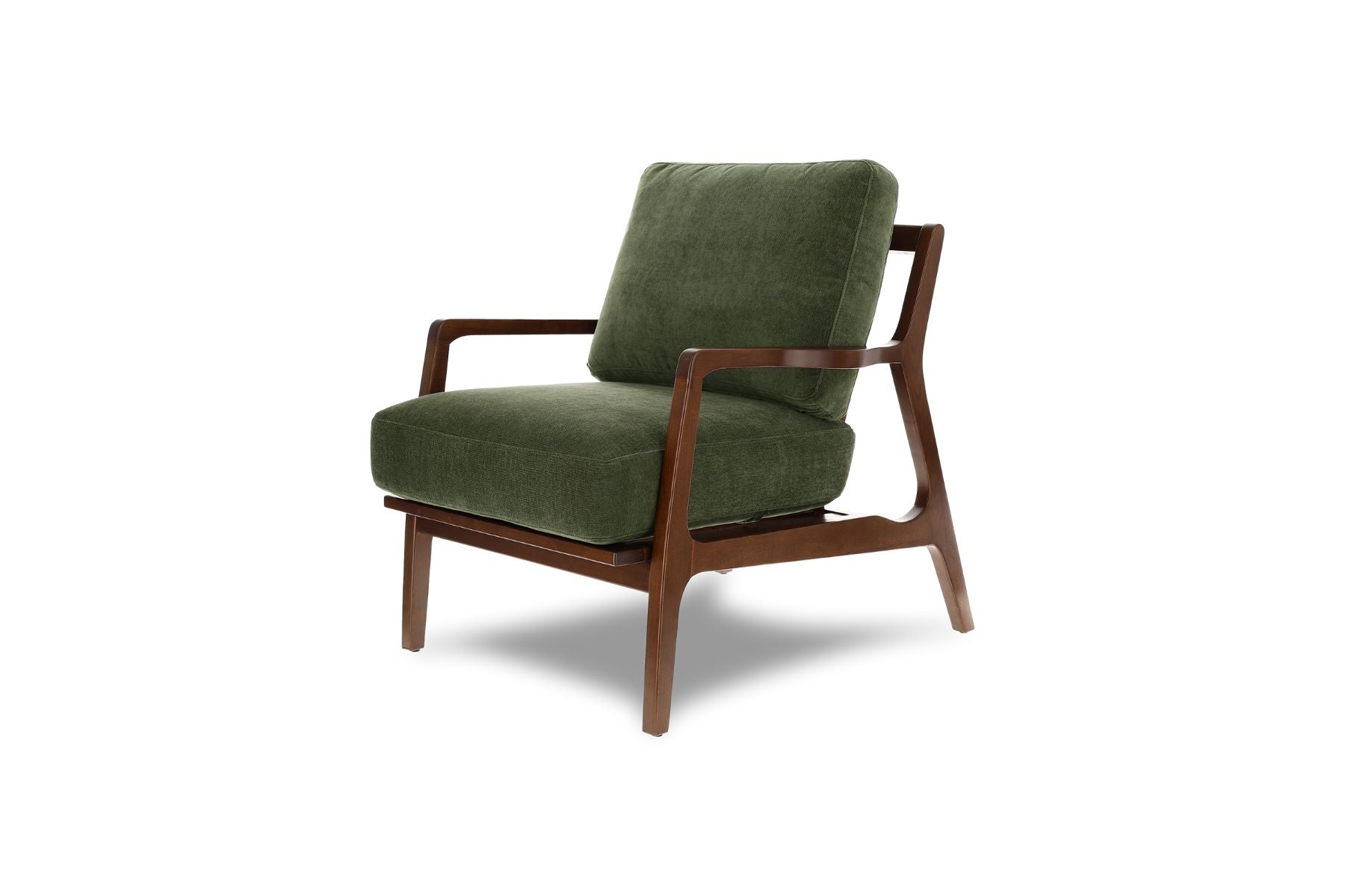 Isode Solid Oak Wood Fabric Accent Chair with ComfortSoft™ Technology