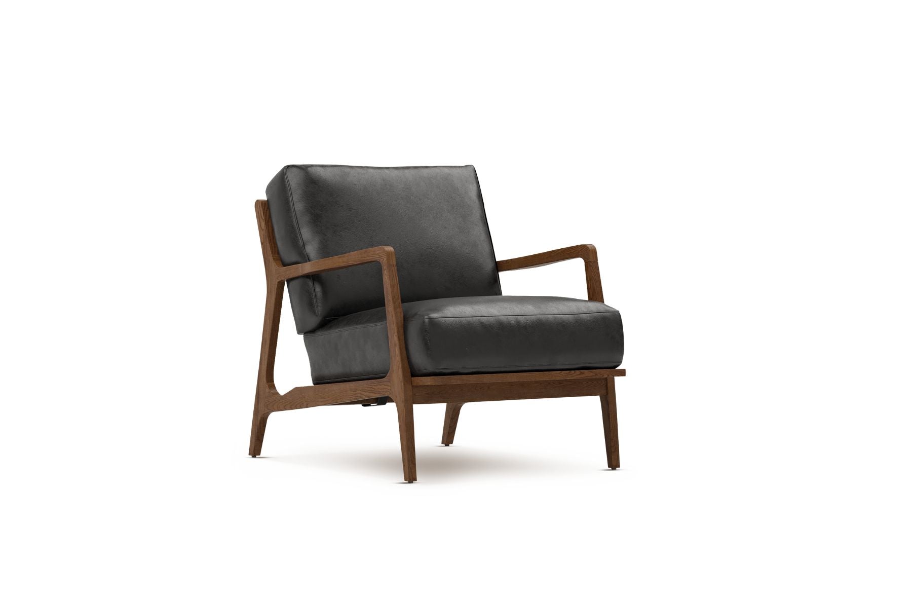 Isode 25” Leather Mid-Century Modern Accent Chair