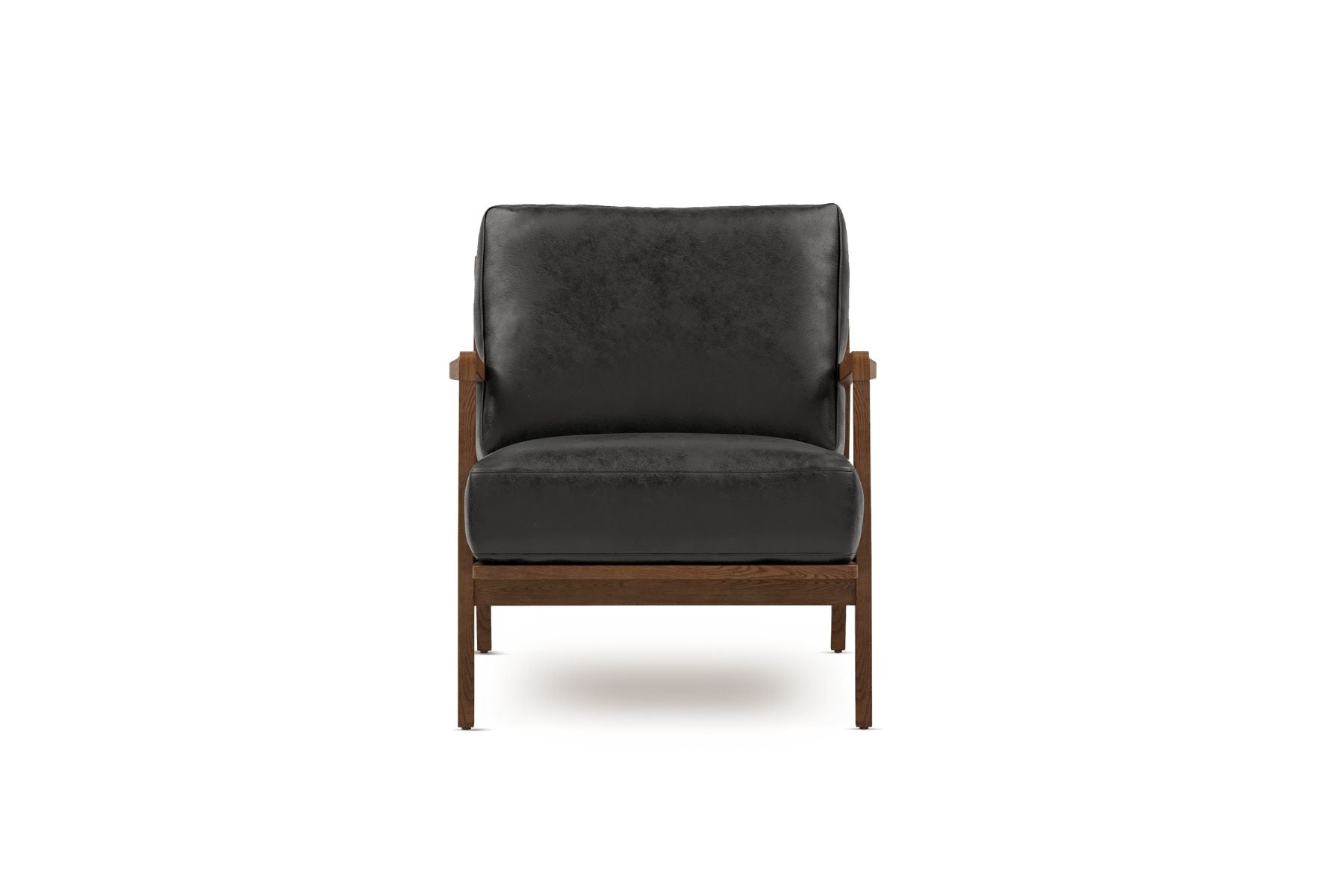 Isode 25” Leather Mid-Century Modern Accent Chair