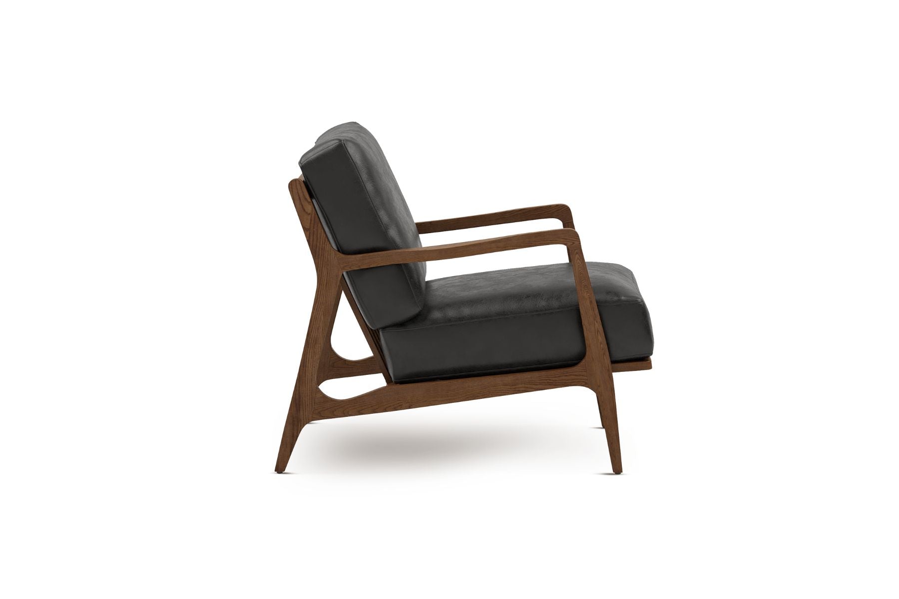 Isode 25” Leather Mid-Century Modern Accent Chair