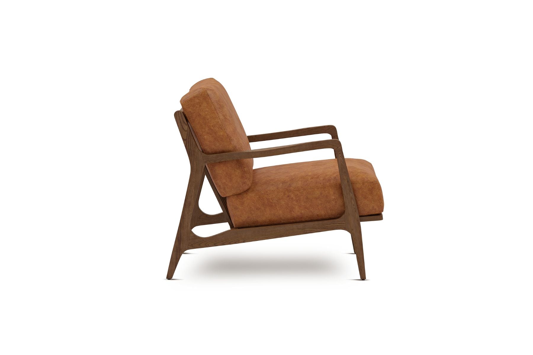 Isode 25” Leather Mid-Century Modern Accent Chair