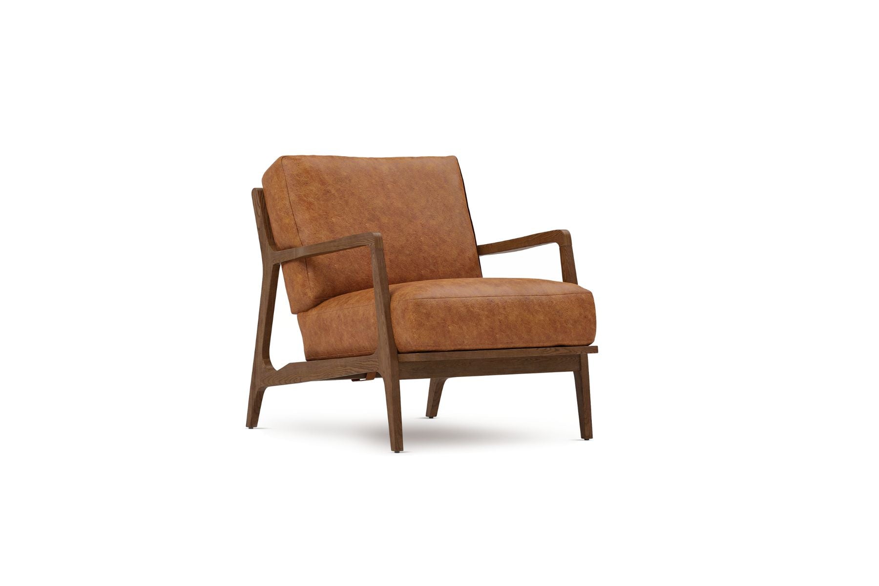 Isode 25” Leather Mid-Century Modern Accent Chair