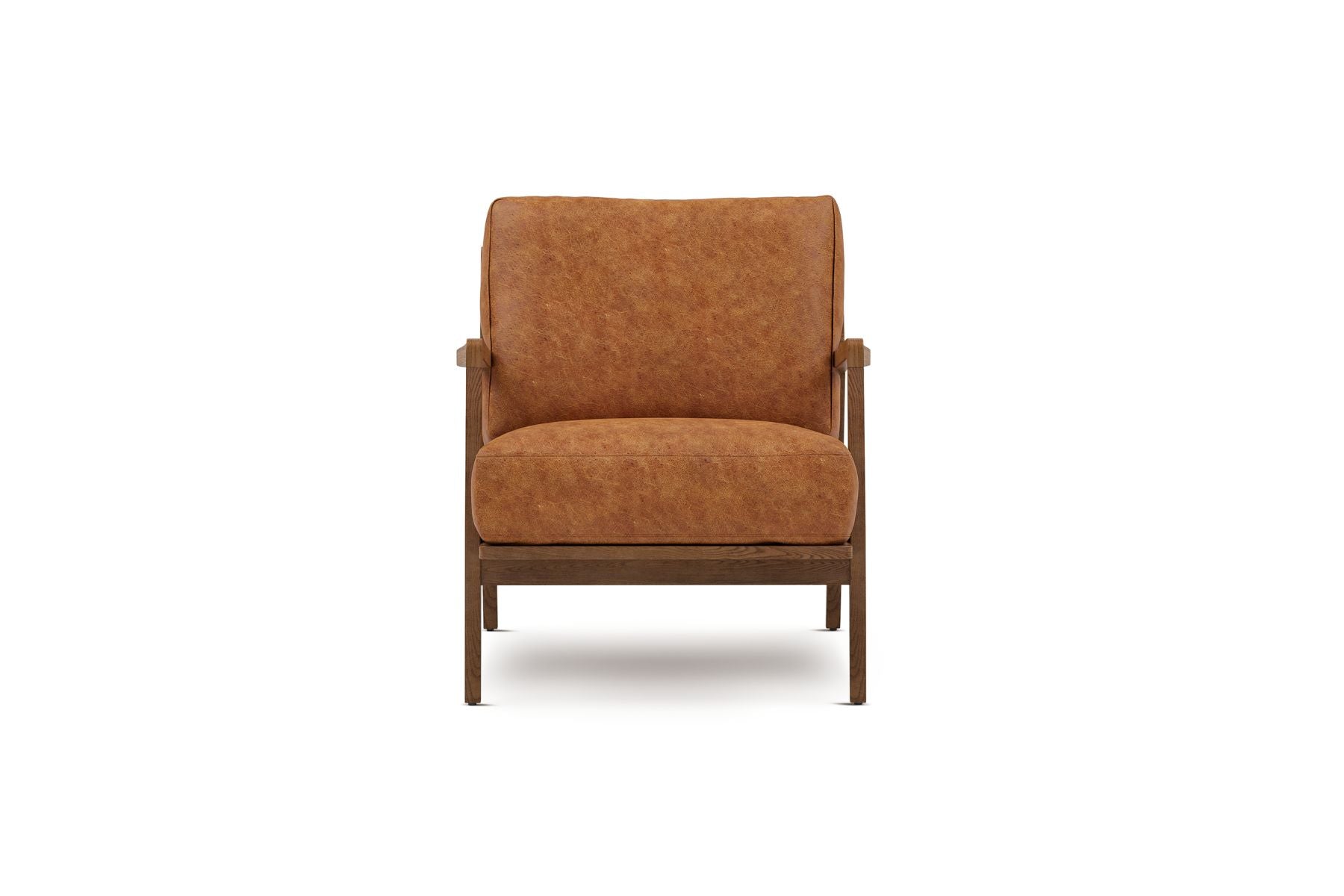 Isode 25” Leather Mid-Century Modern Accent Chair