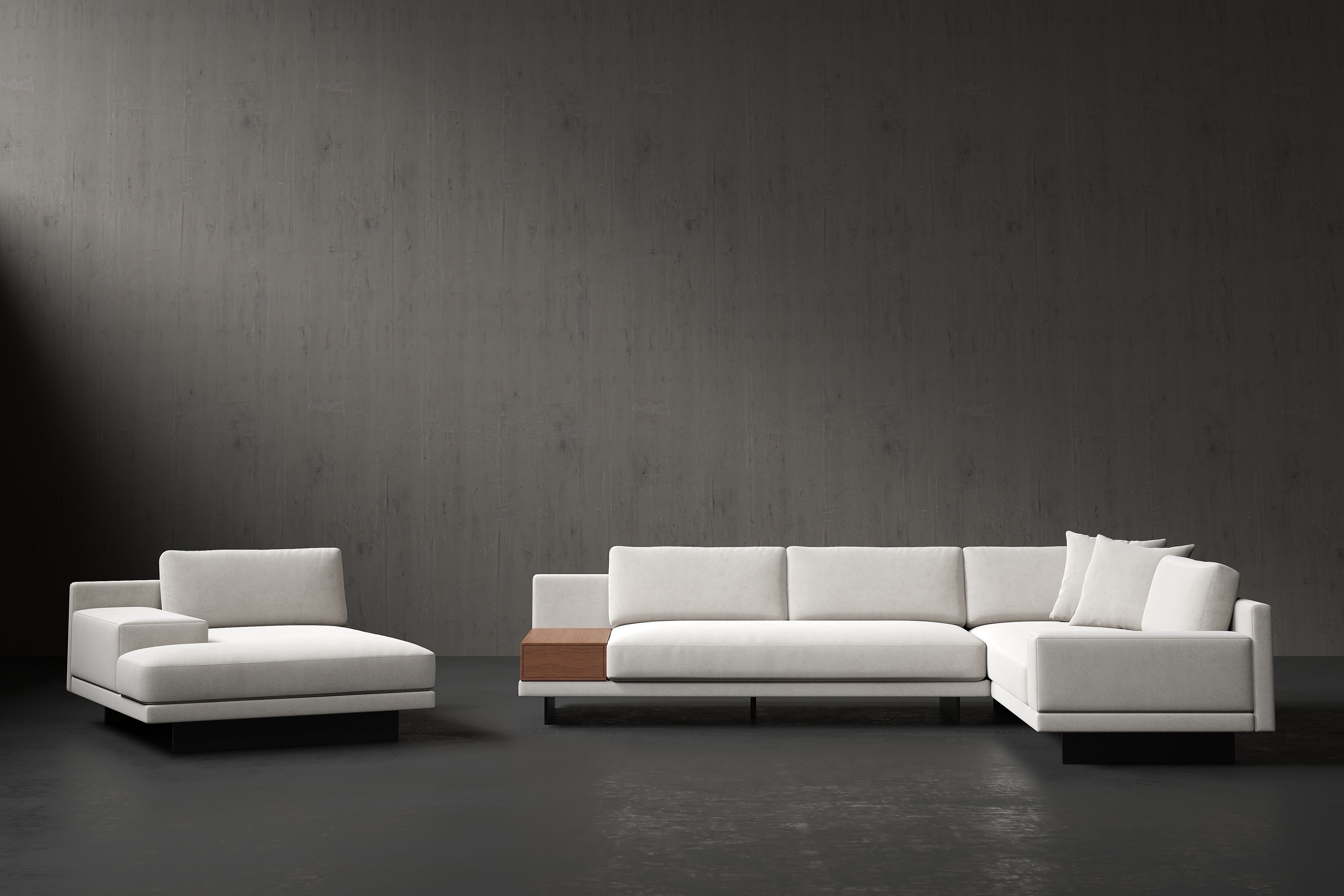 Bjørn Performance Fabric Sectional Sofa with Plush Goose Feather Cushioning & Push-To-Open Storage