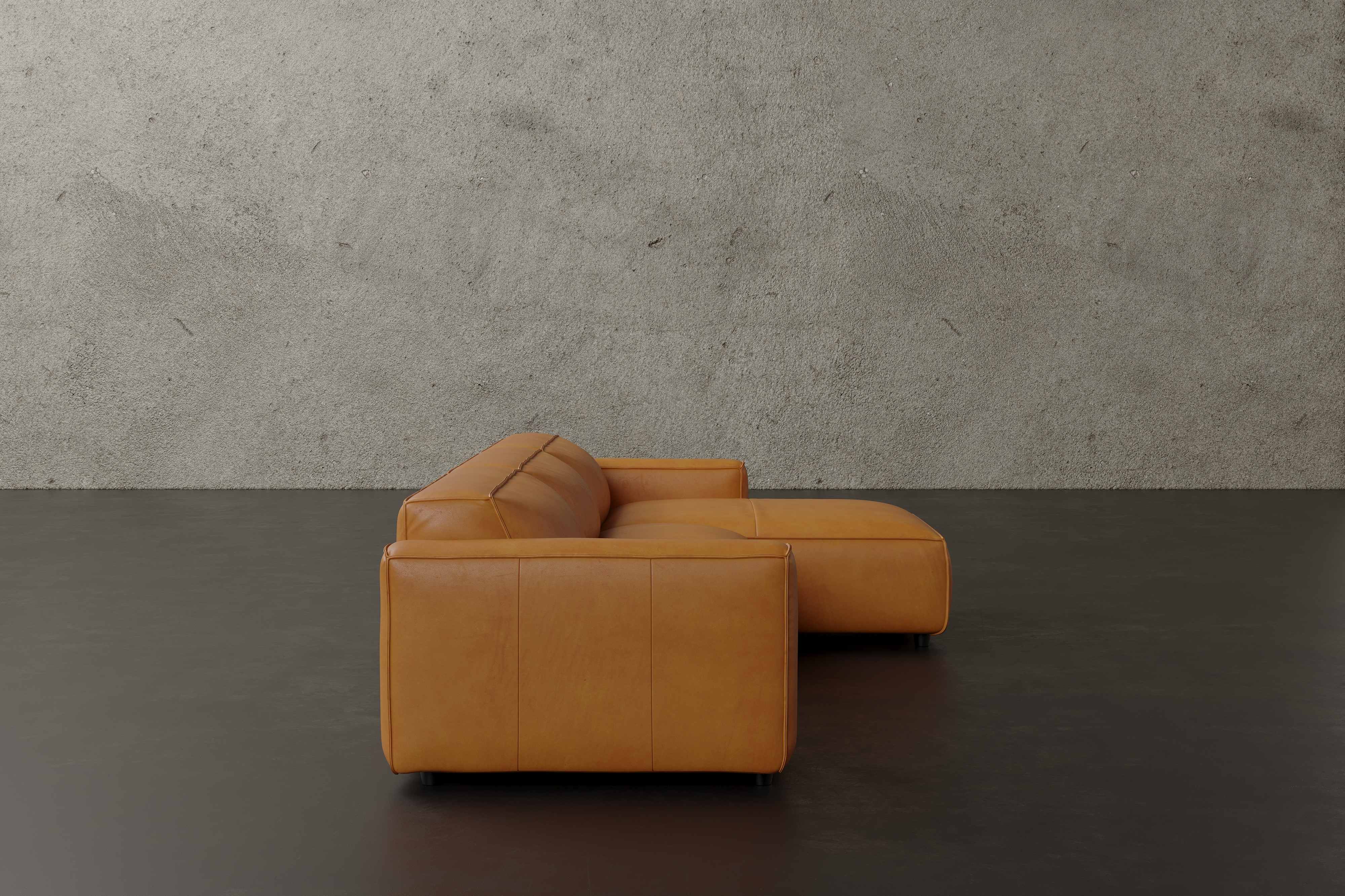 Allodi Full-aniline Leather Modular Sectional Sofa with Feather-Filled