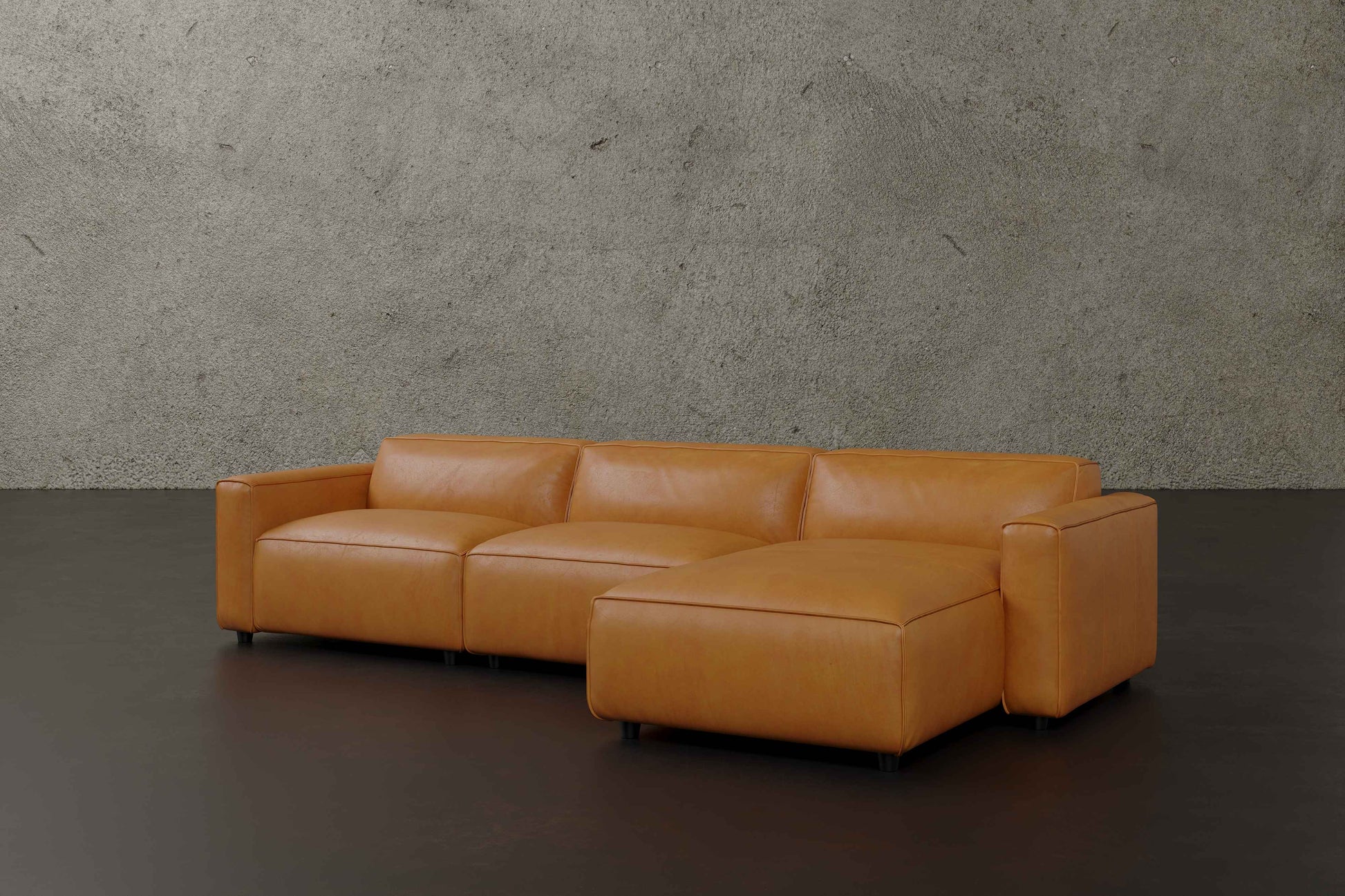 Allodi Full-aniline Leather Modular Sectional Sofa with Feather-Filled