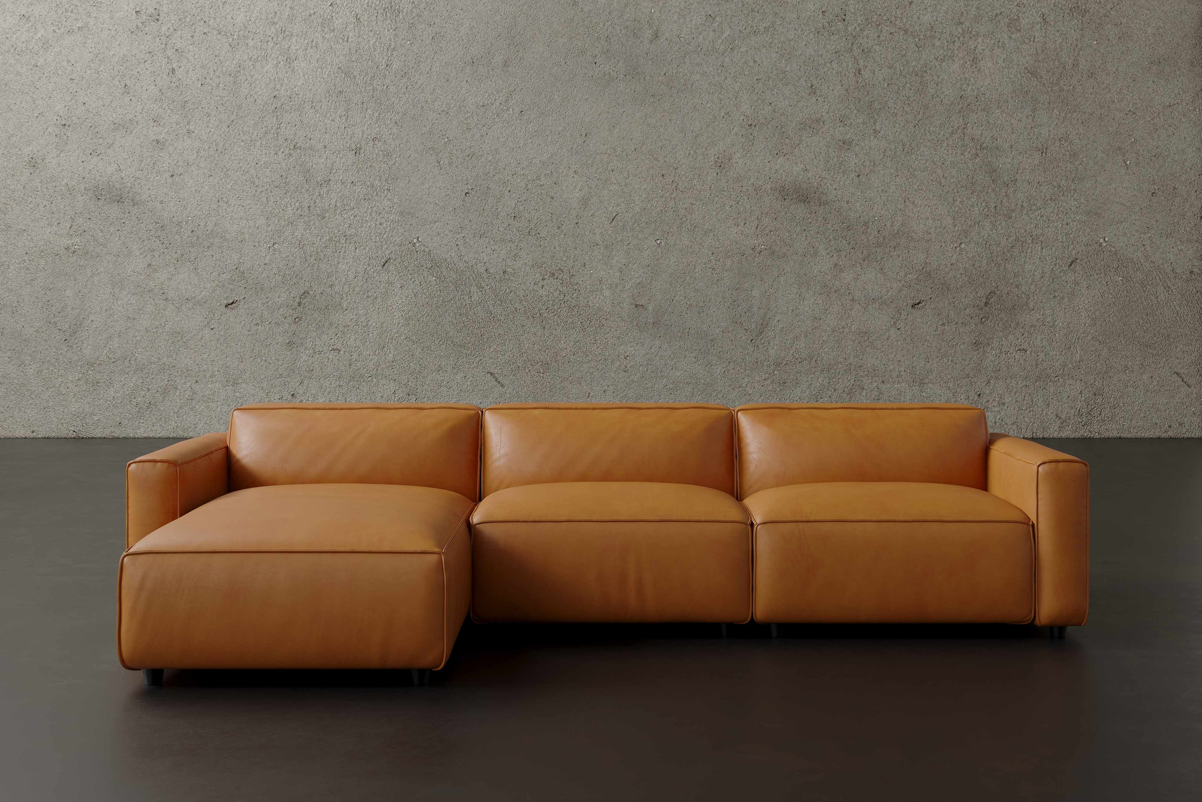 Allodi Full-aniline Leather Modular Sectional Sofa with Feather-Filled